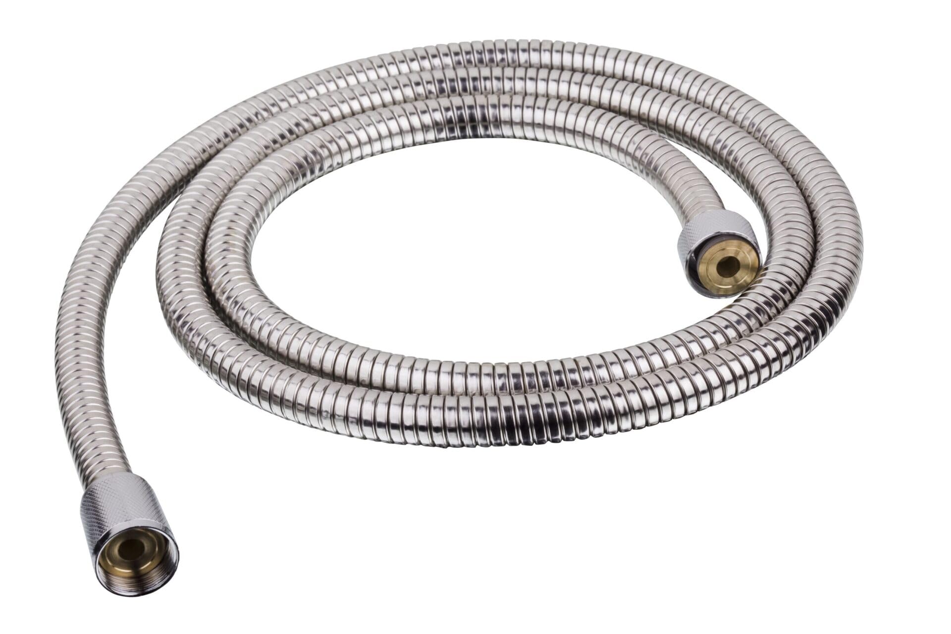 Tema Duş Spirali Uzayan 200cm - 240cm. Çift Kenetli Banyo Duş Hortumu 54400, Krom Renk