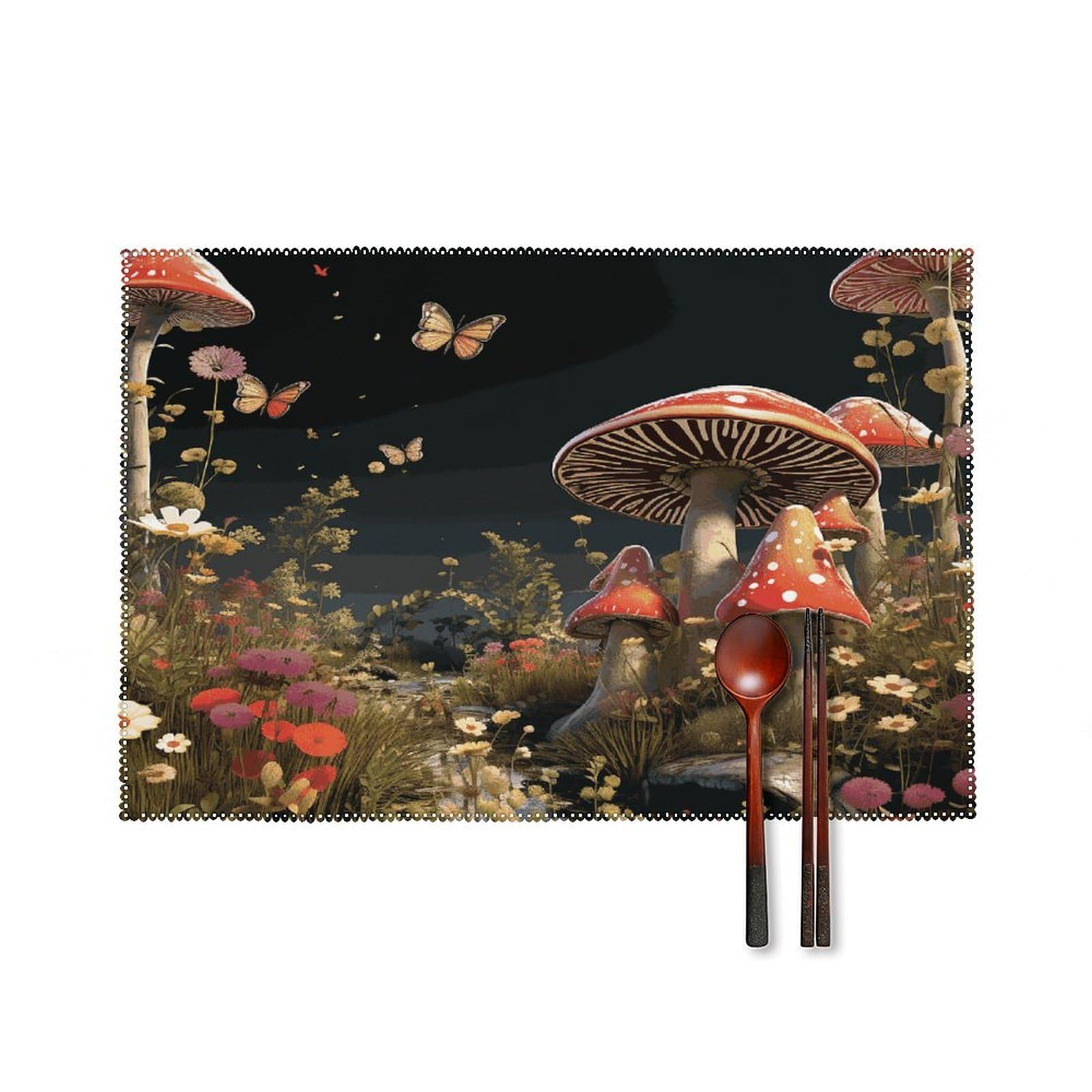 Fodpand Style Fairy Tale Mushrooms Placemats Set Of 4 Place Mats Table Mats
