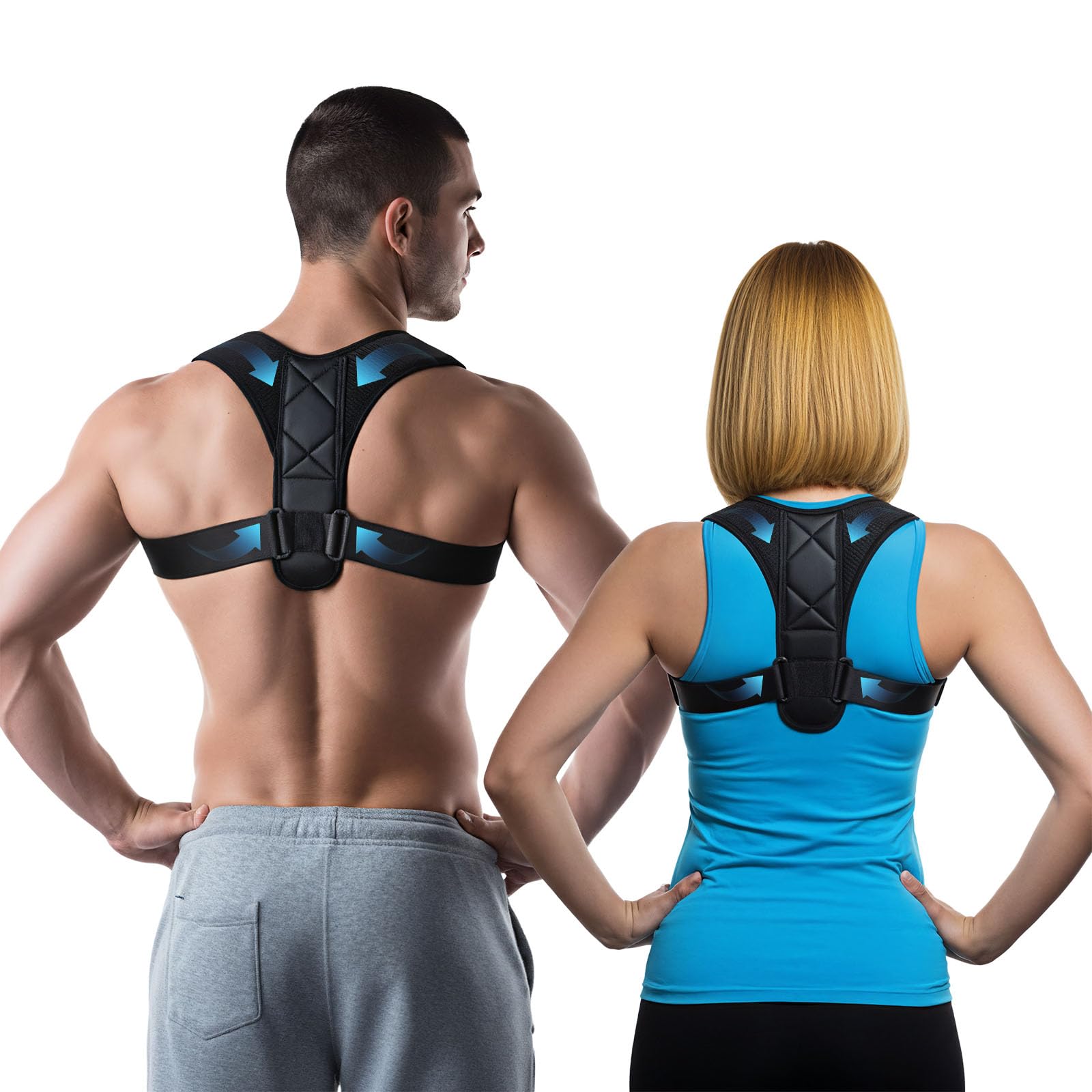 Fascia Correttore Posturale Schiena E Spalle – 2 In 1 Con Barre Flessibili – Traspirante E Regolabile – Per Uomo, Donna E Bambino – Taglie S-XXL - 2