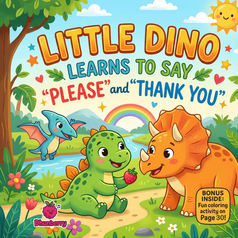 Little Dino Learns to Say Please and Thank You: A Fun Rhyming Picture Book About Kind Words, Sharing, and Good Manners