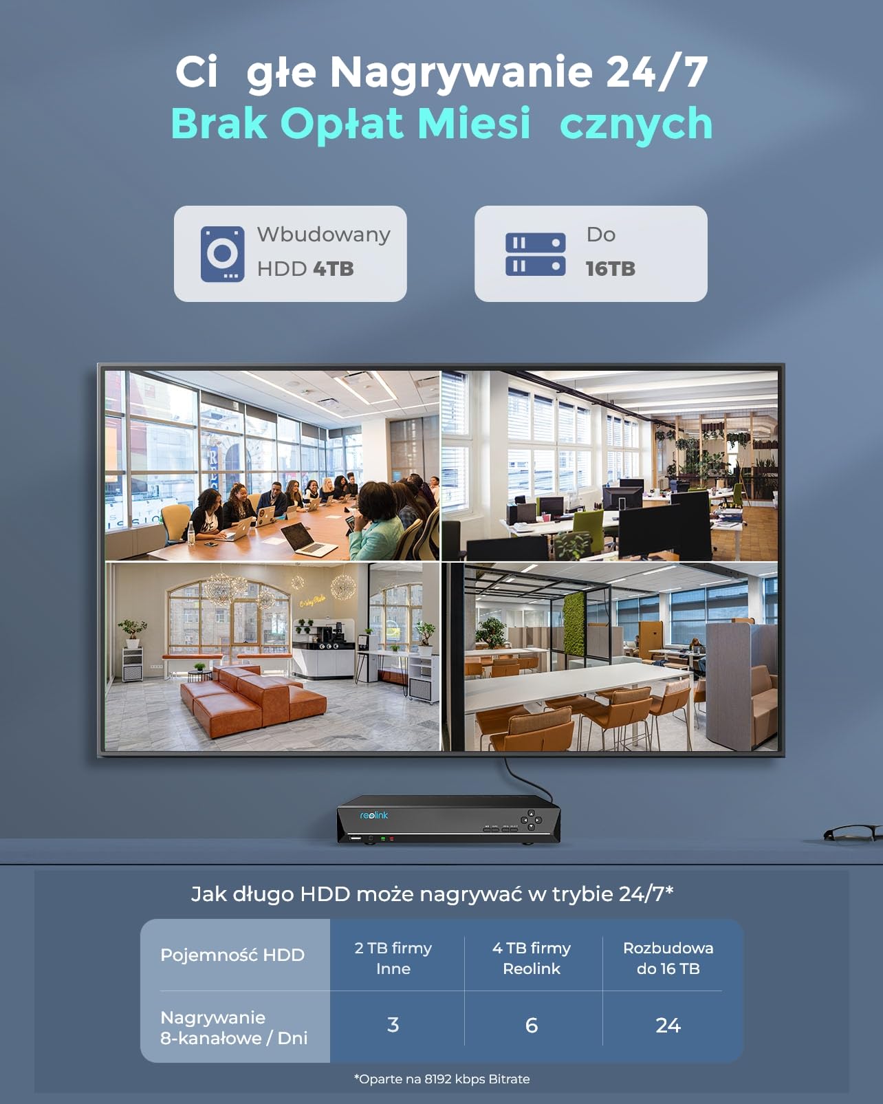 Reolink 12MP System kamer PoE, 8szt 12MP H.265 Kamery zewnętrzne kuloodporne, detekcja osób/pojazdów, 2-kierunkowa komunikacja, oświetlenie, 16CH NVR z 4TB HDD, nagrywanie 24/7, RLK16-1200B8-A