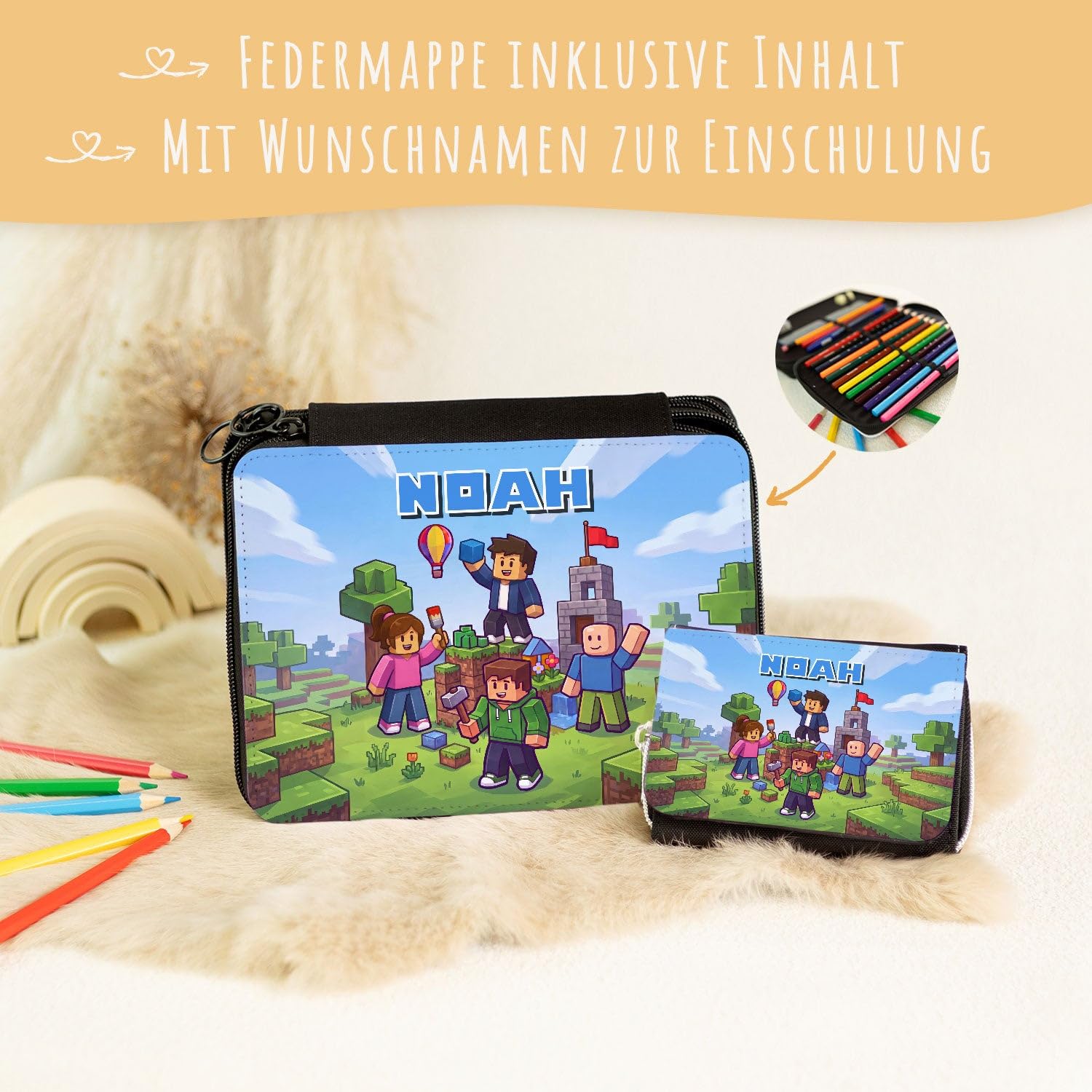GRAVURZEILE Kleines Schulset für Kinder - Blockhelden - Bundle zur Einschulung