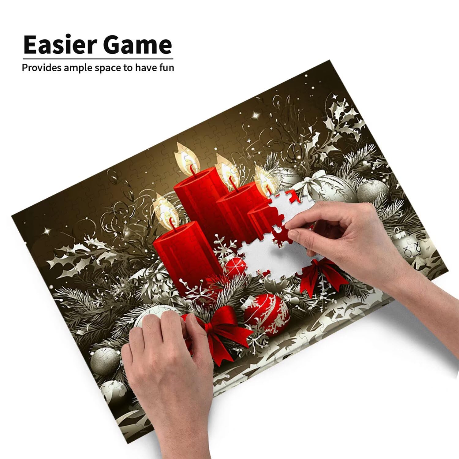 Puzzle de 6000 Piezas Puzzle Adultos 179x105cm Juego Educativo Regalos Rompecabezas para Adultos y niños a Partir de 14 Años, Regalo Creativo para la Relajación - (Navidad con Velas) t-508