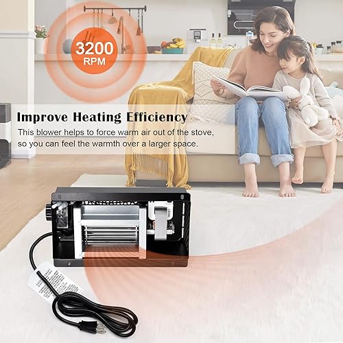 Miniatura 8 de Hiorucet Speed Variable PBAR-2427 Fireplace Blower Fan Kit for Pleasant Hearth Vent Free Stove or Wood Burning Stoves, GHP Group VFS2-PH30DT