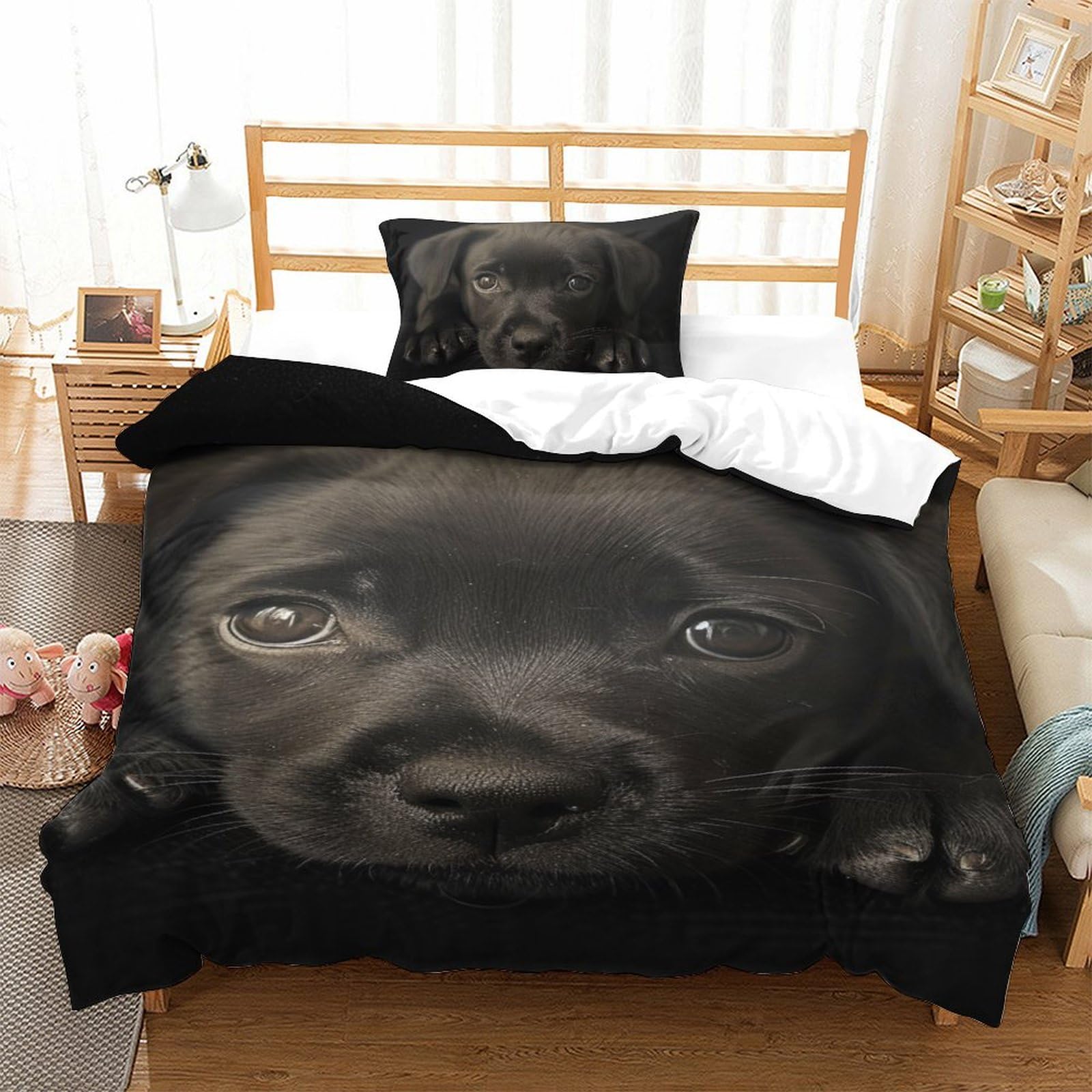Housse de couette 3 pièces Labrador parure de lit moderne single 135x200