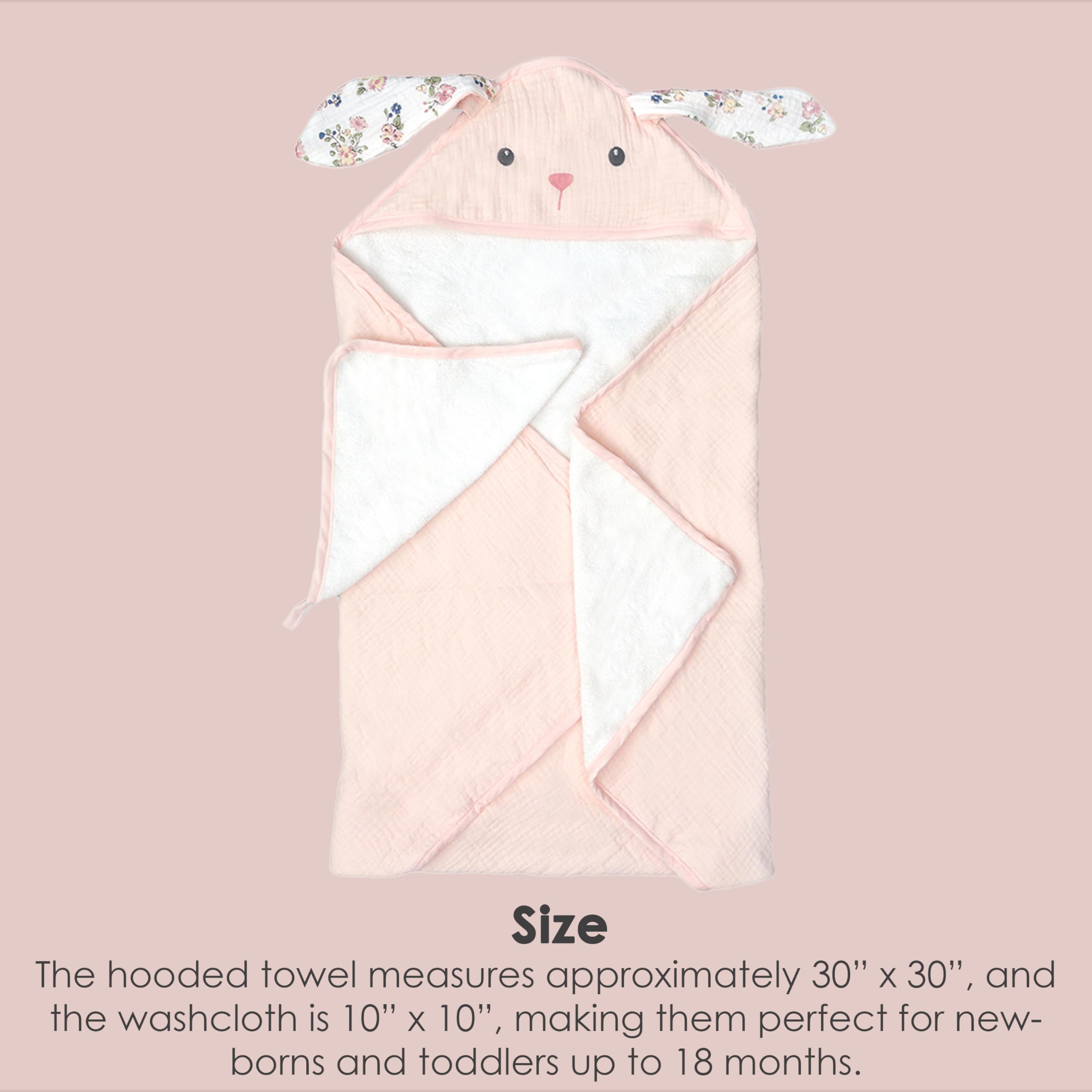 MON AMI Ensemble serviette de bain à capuche et gant de toilette pour bébé de 0 à 18 mois, serviette de bain en coton doux de qualité supérieure, serviette de bain pour tout-petits, pour fête