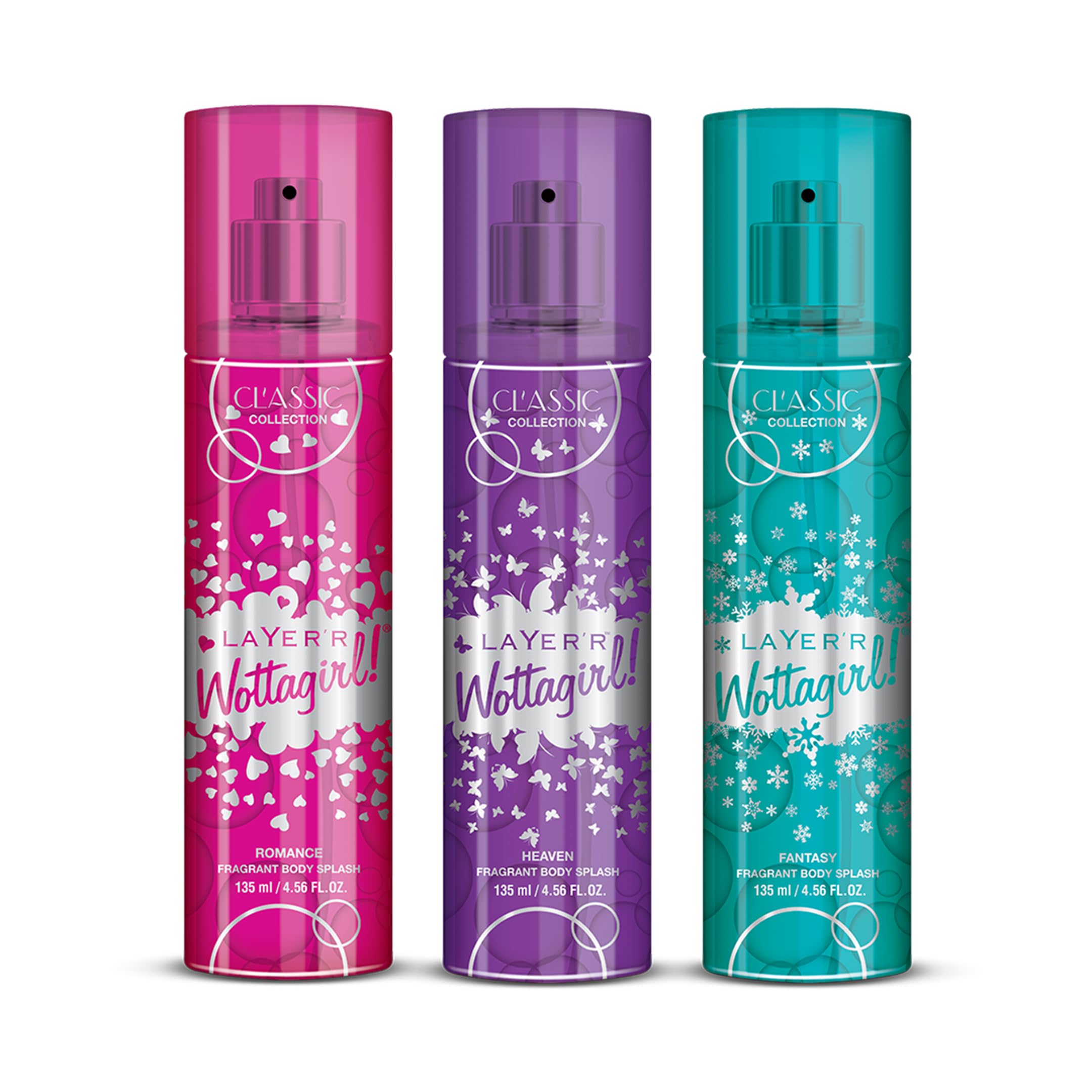 LAYER'R Wottagirl Classic Collection Heaven Romance Fantasy Body Splash 135 ml (Pack of 3)-picture-24