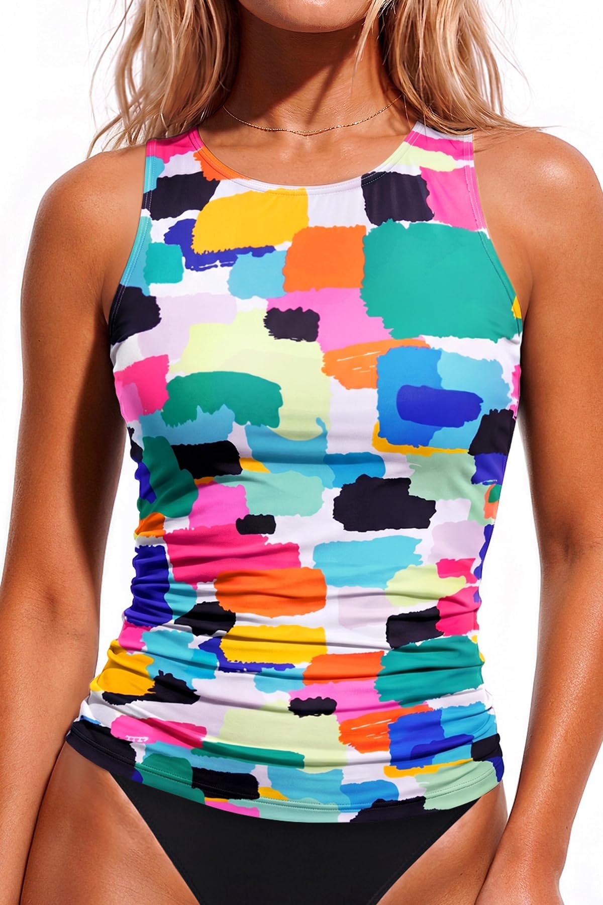 Daci Tankini Tops for Women Tummy Control Swim Top Only
