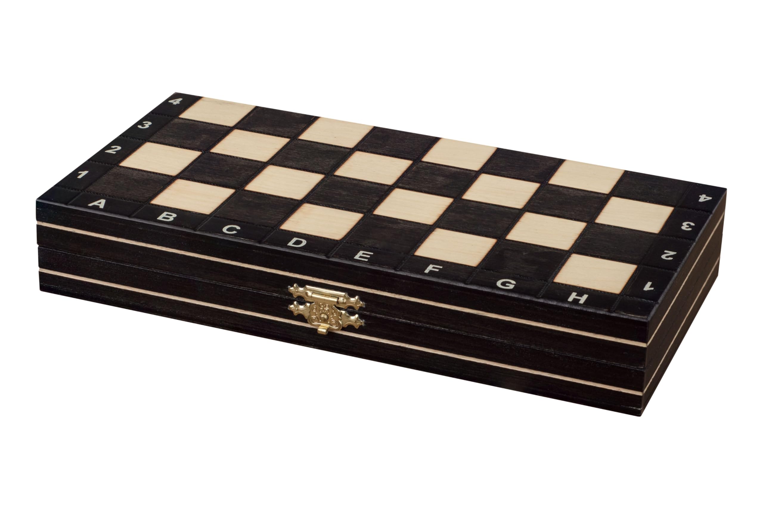 Sunrise Chess & Games - Set da scacchi magnetico in legno nero - Scacchi da viaggio compatti con scacchiera pieghevole e inserto per pezzi