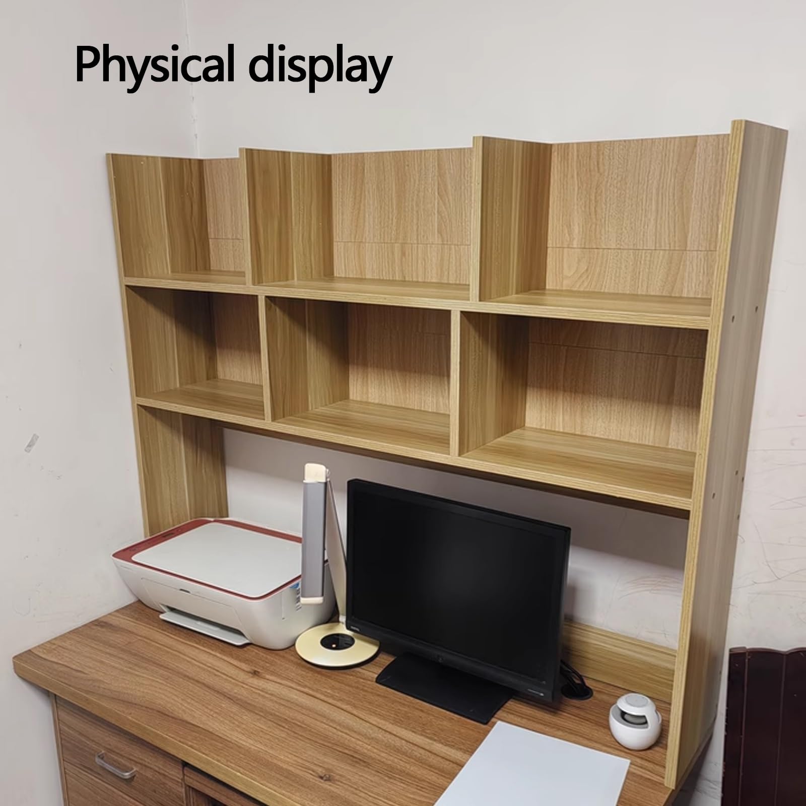 Mensola da scrivania in legno nizer, scaffale da scrivania a risparmio ridotto con scatole aperte, supporto per monitor per ufficio, casa e dormitori, 70 cm