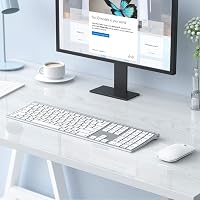 seenda Vezeték Nélküli Billentyűzet-Egér Szett - Ultravékony Alumínium QWERTZ Német Kiosztás, Újratölthető, Windows/PC/Laptop/Smart TV Kompa 7