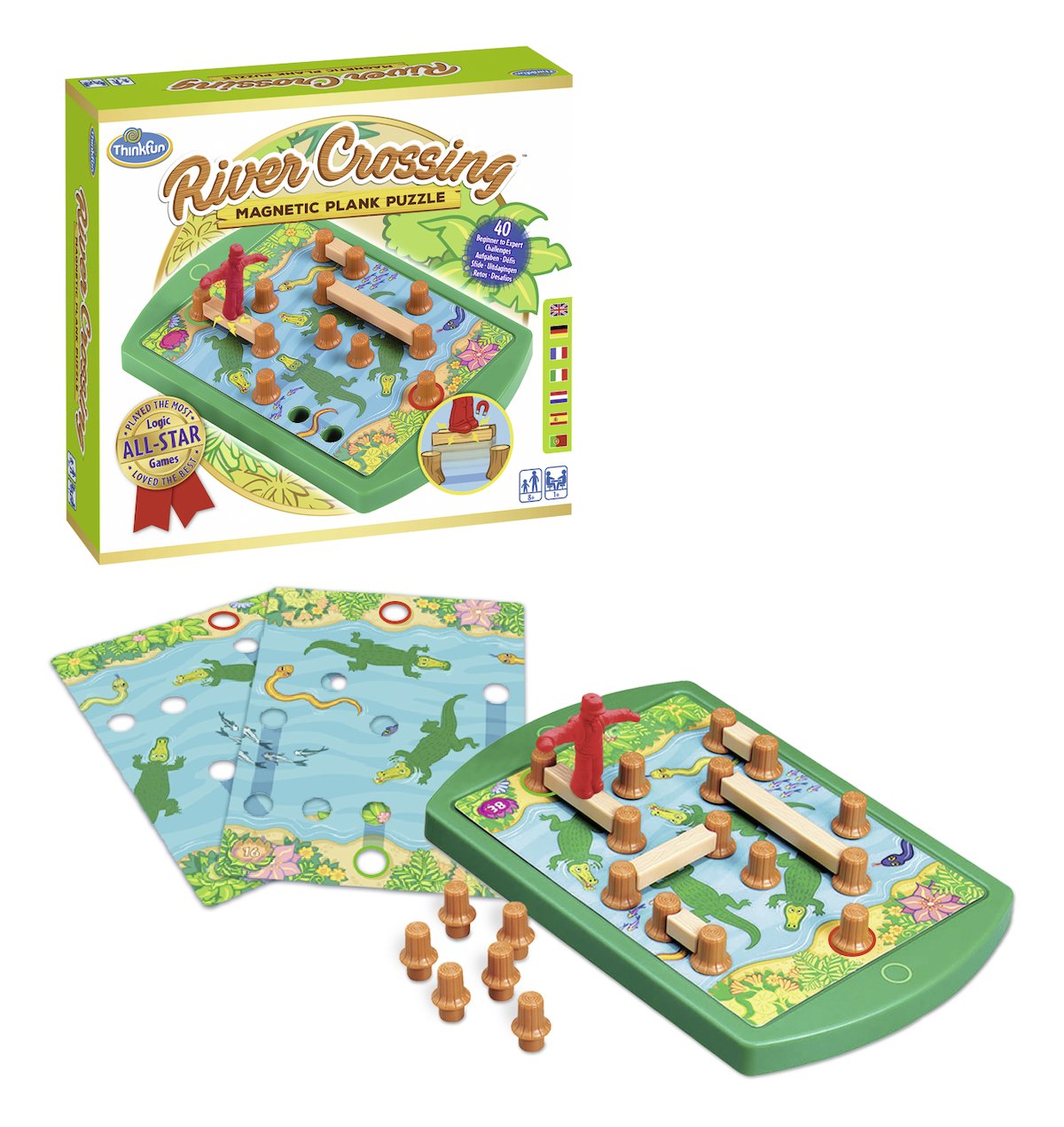 ThinkFun River Crossing Gioco di Riflessione e Logica, Multicolore, 76349