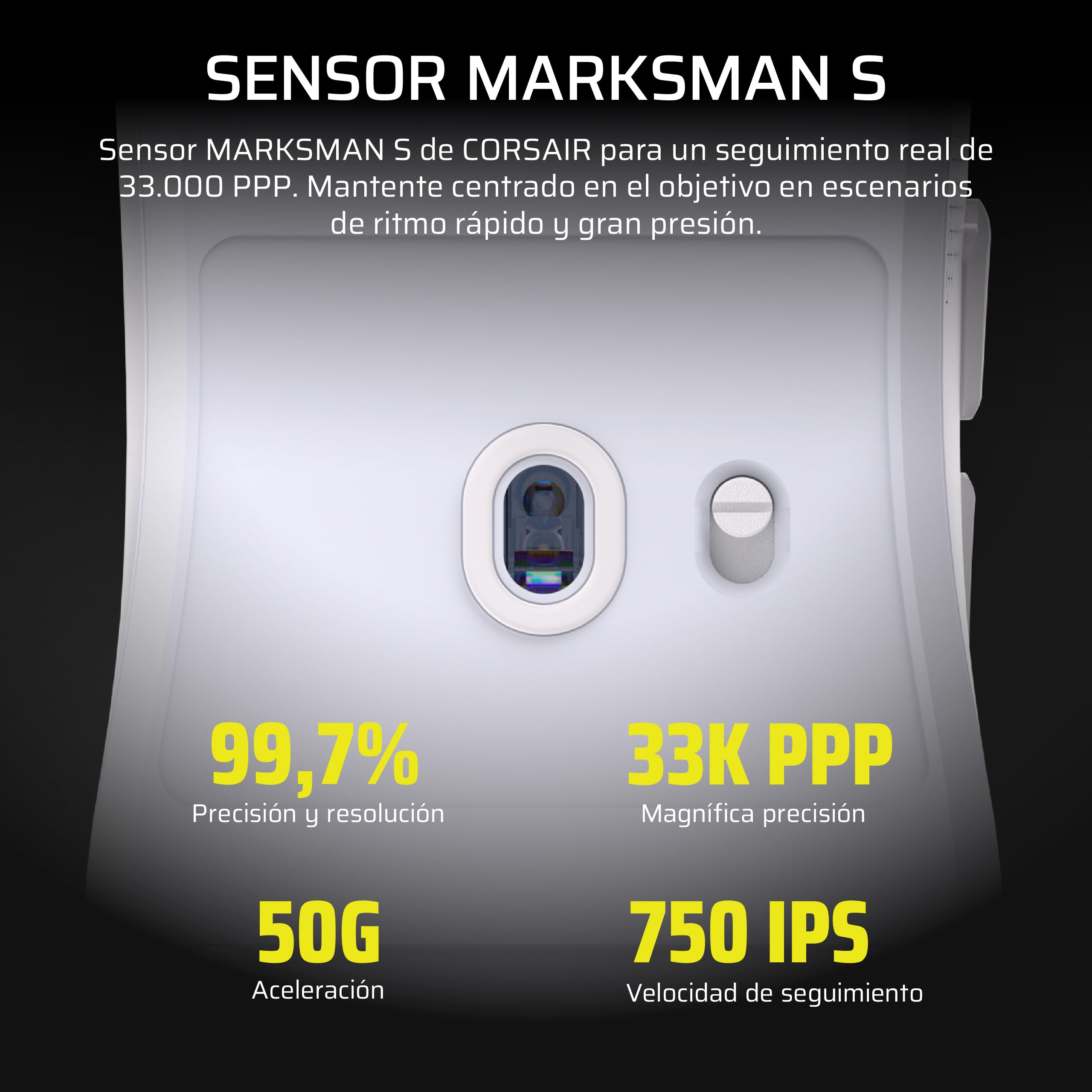 Corsair Sabre v2 Pro Ultralight Wireless FPS Ratón Gaming – 33K dpi, 36g Peso, 8,000Hz Sondeo Avanzado, Interruptores Mecánicos, hasta 70 Horas de Duración de la Batería, Web Hub – Negro