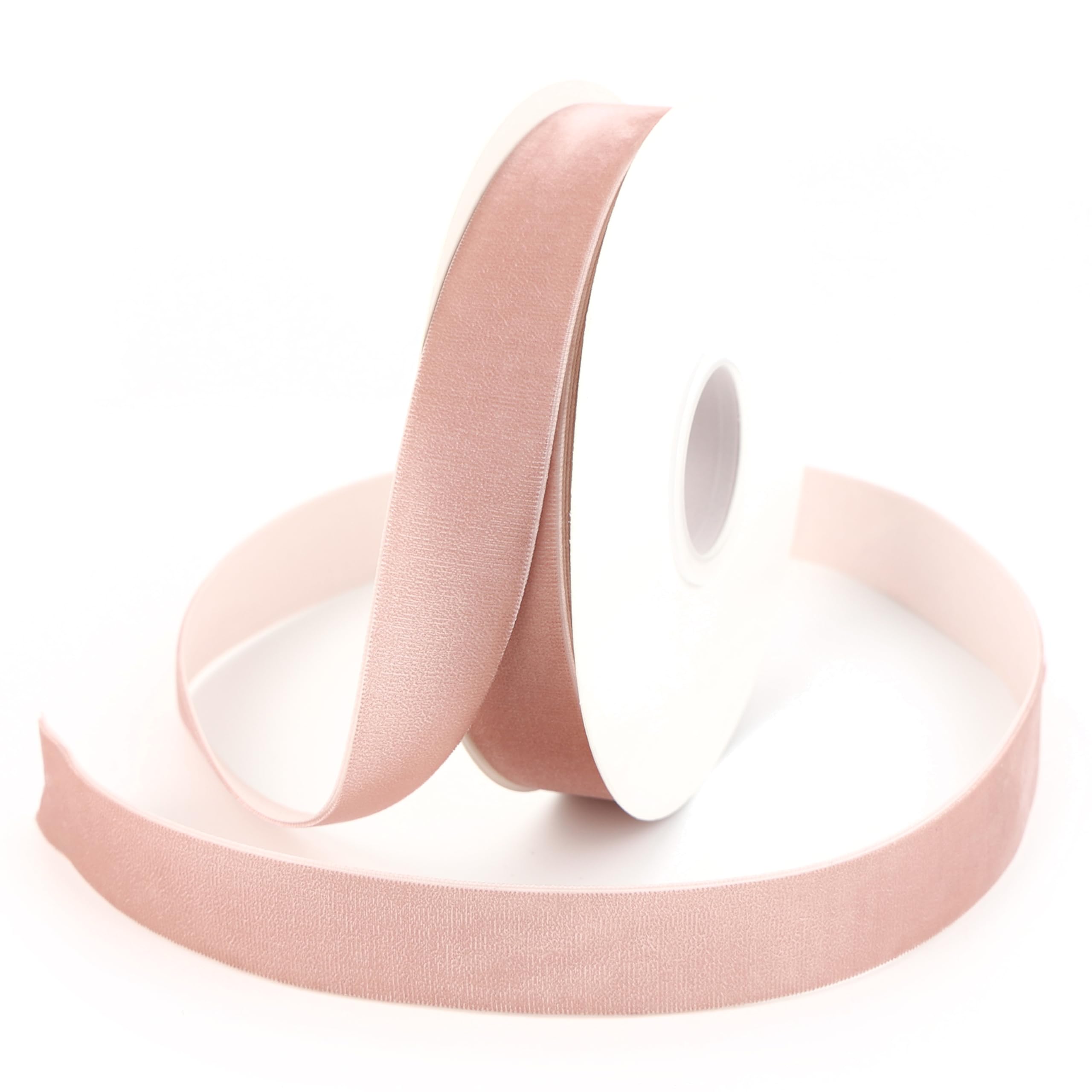Dusty Rose Velvet Ribbon 1 Inch Single Face Pink Velvet Ribbon for Wedding, Ribbon for Gift Wrapping, Hair Bows Ribbon, Ribbon for Crafts - 10 Yards