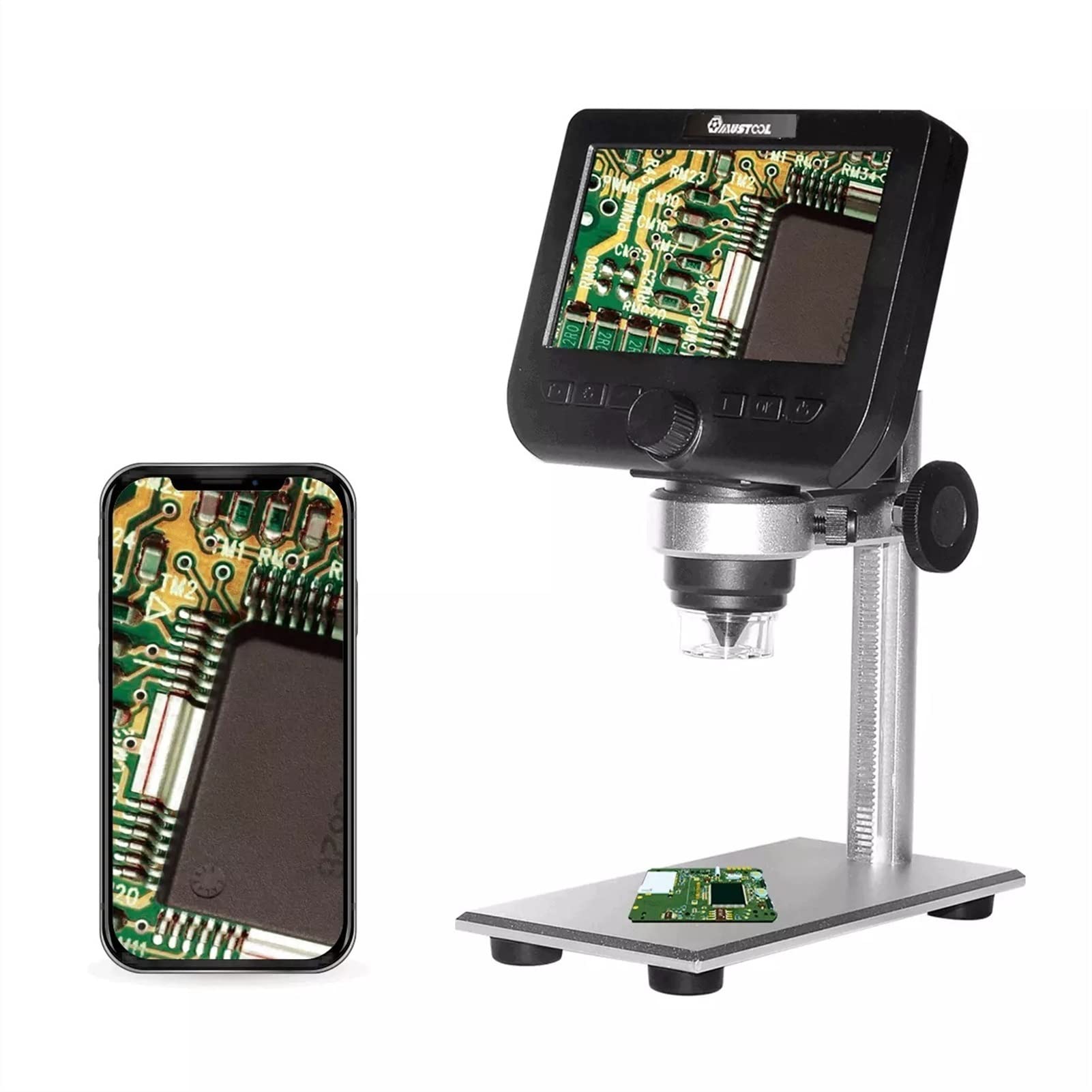 Mikroskop, 2mp 4.3. Calowy mikroskop cyfrowy 1000X WiFi z mikroskopem ekranowym z ekranem Für das Heimlabor(Metal bracket)
