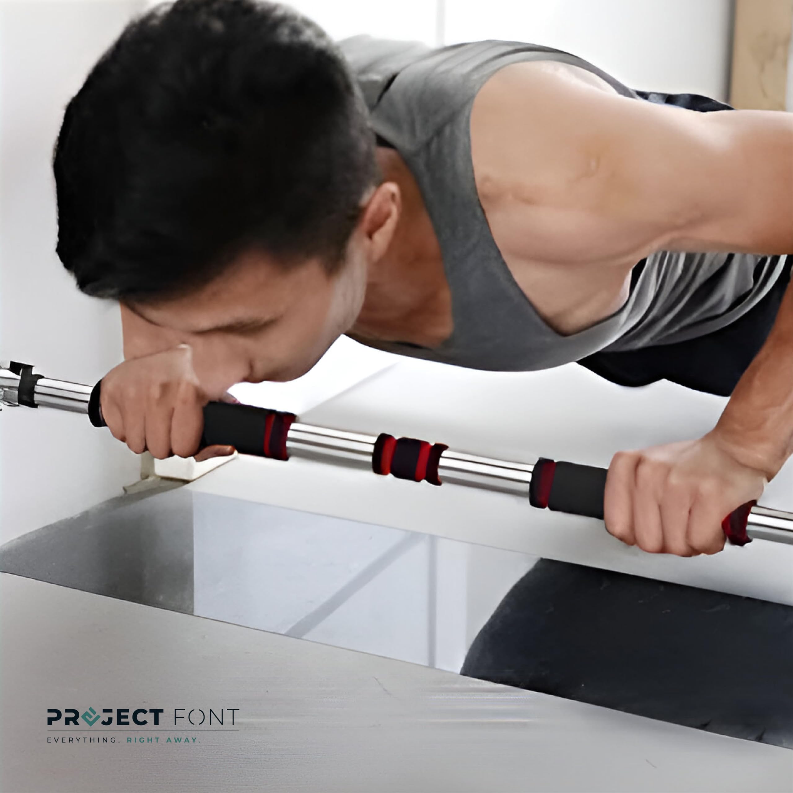 Barre de traction de porte, barre de porte, barre de porte, cadre de porte réglable de 60 cm à 103 cm, montable sans vis, antidérapant, prise sûre, poignées en mousse pour l'entraînement à la maison