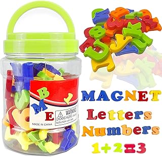 Magnets Alphabet Numbers Refrigerator Magnets, Colorful Letters ABC 123 Fridge Magnets for Vocabulary Educational Toy Set Preschool Learning Spelling Counting Uppercase Lowercase Math Symbols