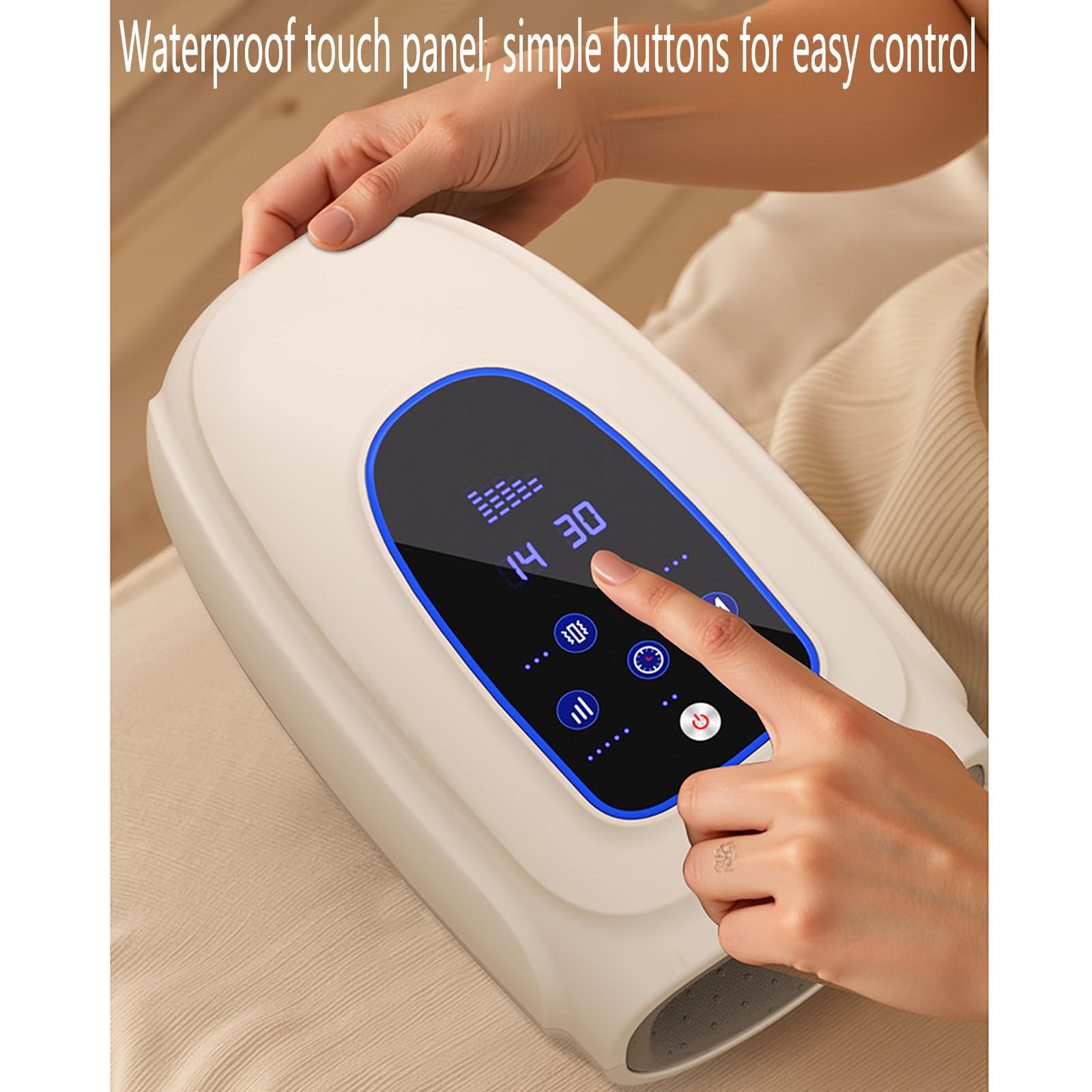 MObyat Massaggiatore per Le Mani, Scaldamani Elettrico, 3 velocità Regolabili, 5 Livelli di Intensità Regolabili, Compressa Calda a Temperatura Costante su Entrambi I Lati, Touch Impermeabile