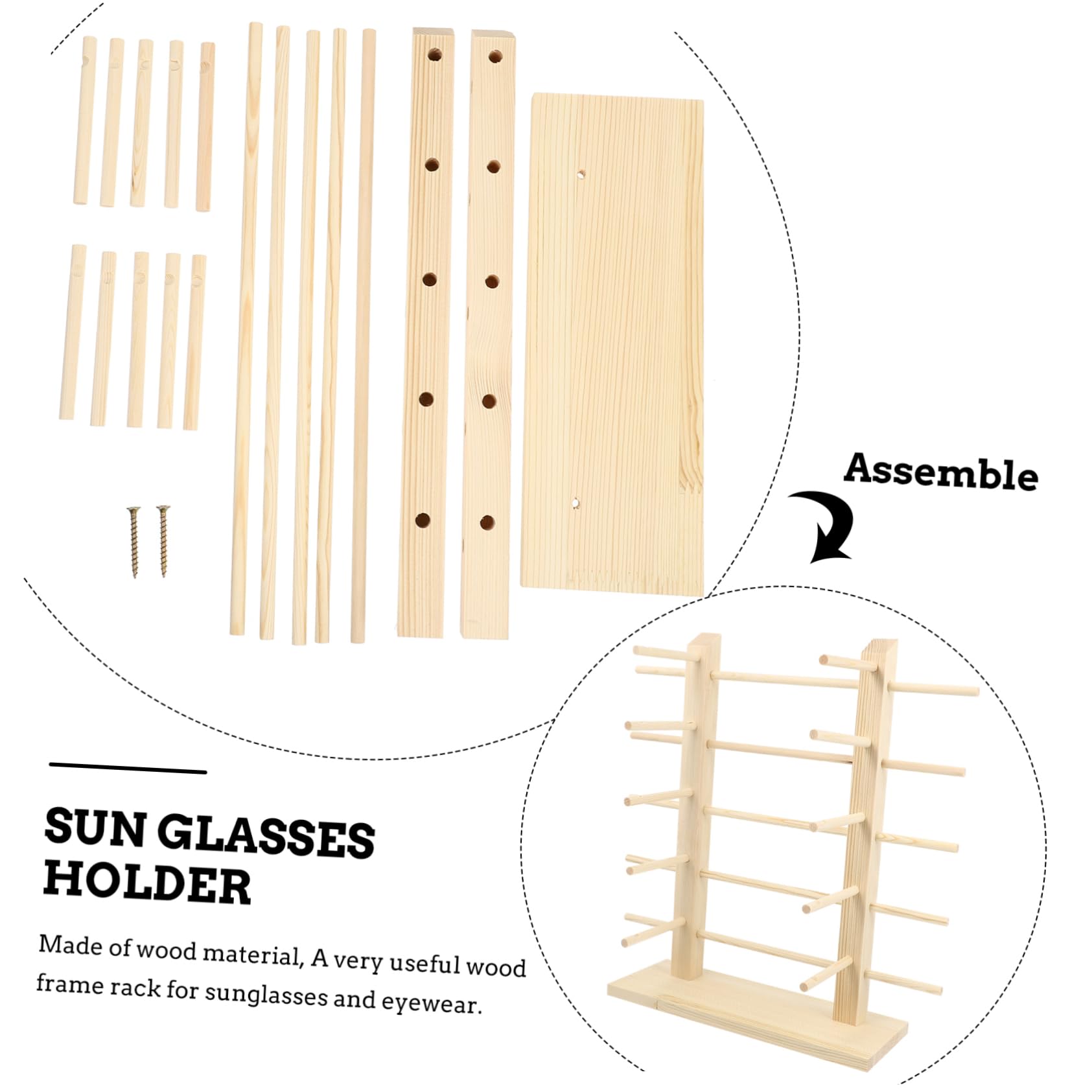 LIFKOME Espositore Porta Occhiali in Legno, Supporto da Vetrina per 10 Paia, Organizzatore per Occhiali da Sole, per Casa e Vetrina