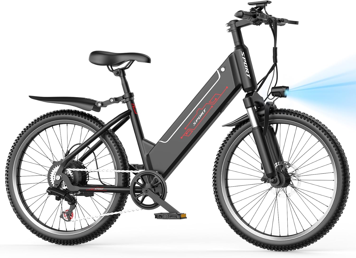 Electric Bike for Adults, 1500W Motor Peak Ebike, Max 65Miles 25MPH, 26 Electric Mountain Bike, 480Wh Removable Battery E Bike, 7-Speed & Front Suspension, Electric Bicycle for Commute product image