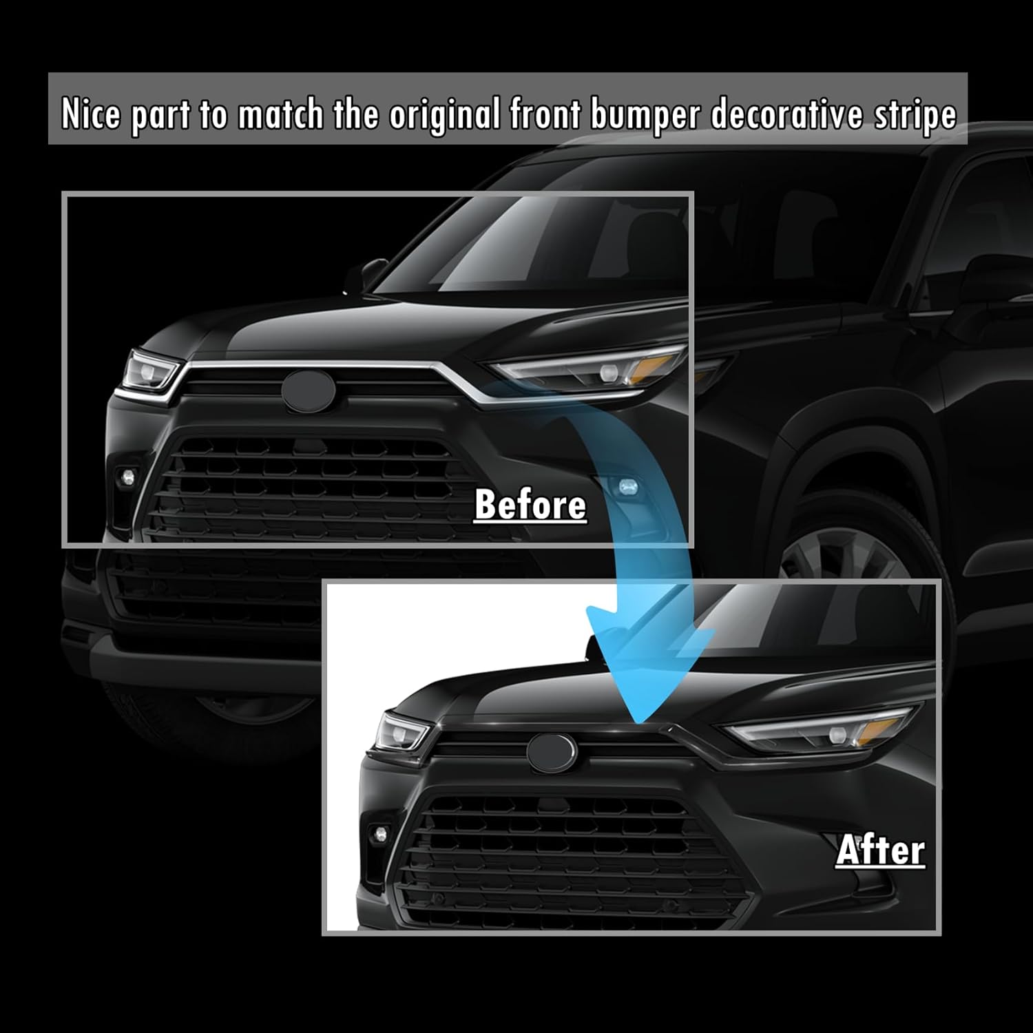 Front Bumper Moldings Grille Grill Both Side Cover Trim Fit for Grand Highlander 2024 2025