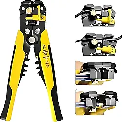 Kirk Alicate Decapador Automático 3 em 1 Profissional para Eletricista | Ferramenta de Corte, Desencapamento e Crimpagem de Fios e Cabos, Ajuste Preciso e Premium