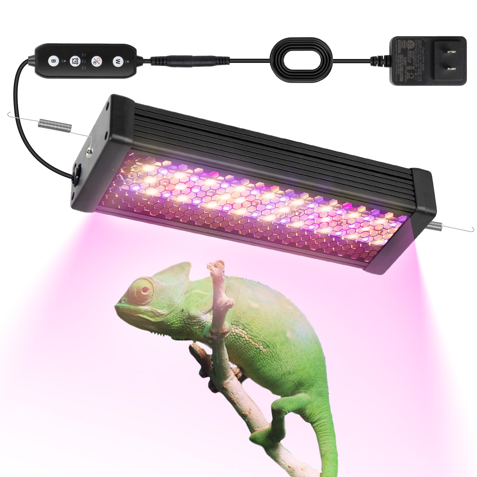 HNRLOY Reptile UVB LED Light Full Spectrum,18W UVA/UVB LED Reptile Light for Bearded Dragons,Chameleons, Turtles,Lizards,Geckos,Snakes, Adjustable Timer, Dimmable Reptile Lamp with 3 Lighting Modes