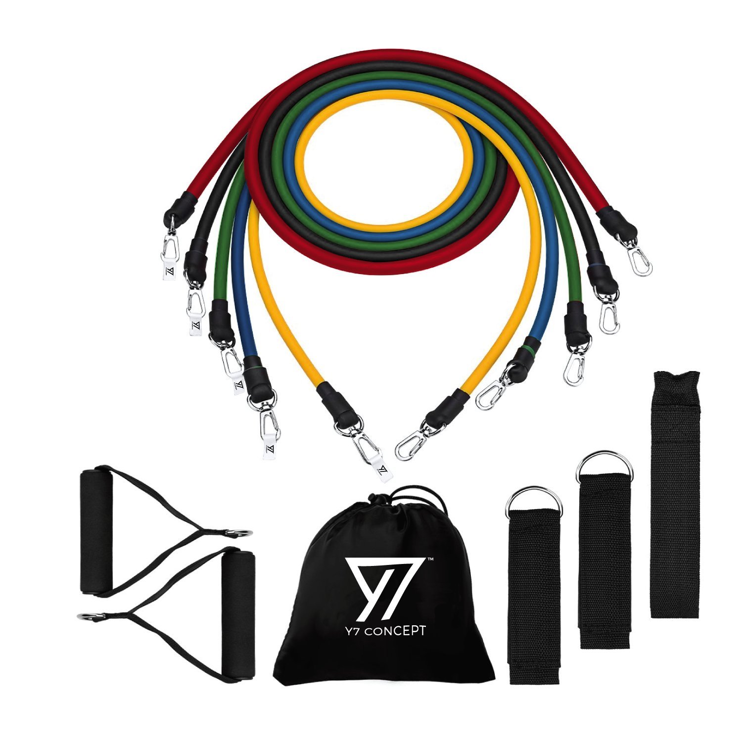 Y7 Concept Resistance Bands Set - Workout Resistance Tubes for Indoor and Outdoor Fitness, Stretch, Speed Strength, Home and Gym, Ideal for Arms, Shoulders, Legs Training