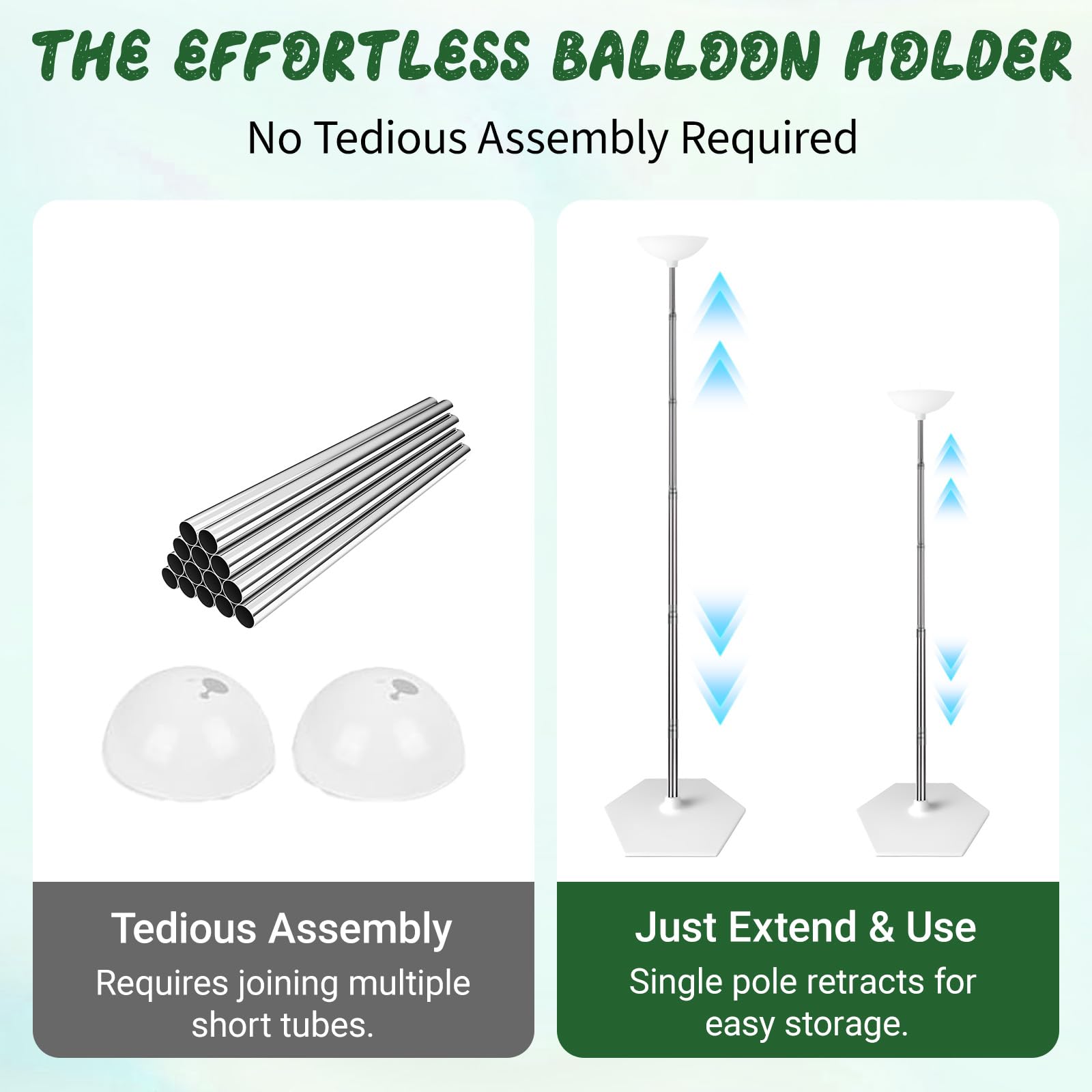 Juego de 4 soportes de columna para globos, soporte telescópico para globos de altura ajustable para cumpleaños, boda, graduación, fiesta, decoración de Navidad
