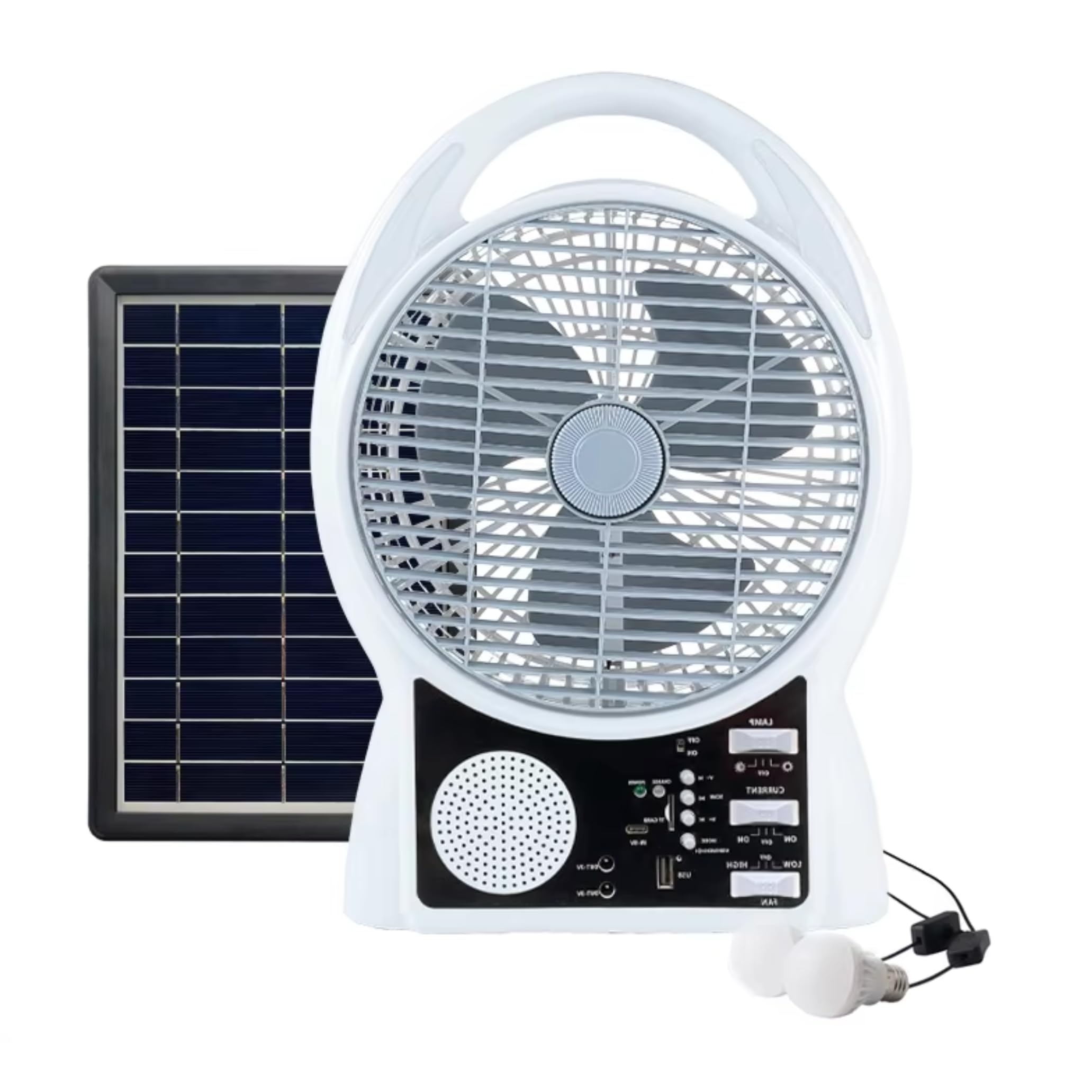 Drumstone (𝗦𝗽𝗲𝗰𝗶𝗮𝗹 𝟭𝟬 𝗬𝗲𝗮𝗿𝘀 𝗪𝗮𝗿𝗿𝗮𝗻𝘁𝘆 Solar-Powered USB Charging Fan with Built-In Battery, Bluetooth Speaker, FM Radio, MP3 Playback, LED Light – Portable Cooling Solution-image-33