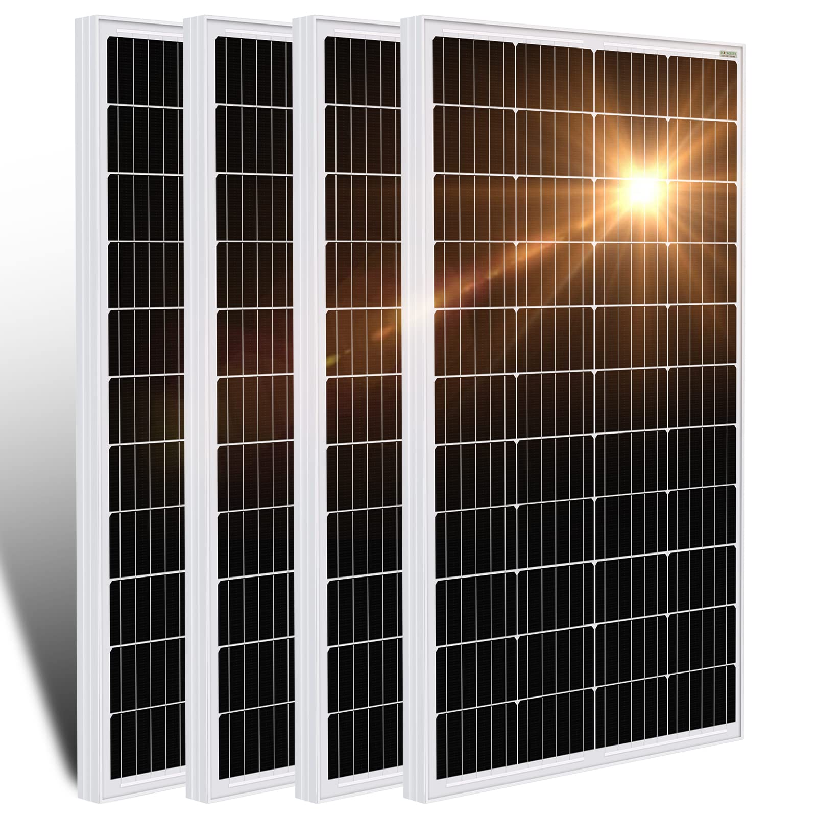DCHOUSESolar Panel 480 W 12 V Monocrystalline Solar Panel Ideal for Motorhome, Garden Shed, Boat, High Efficiency Photovoltaic Mono Solar Cell (4 Pieces 120 W)