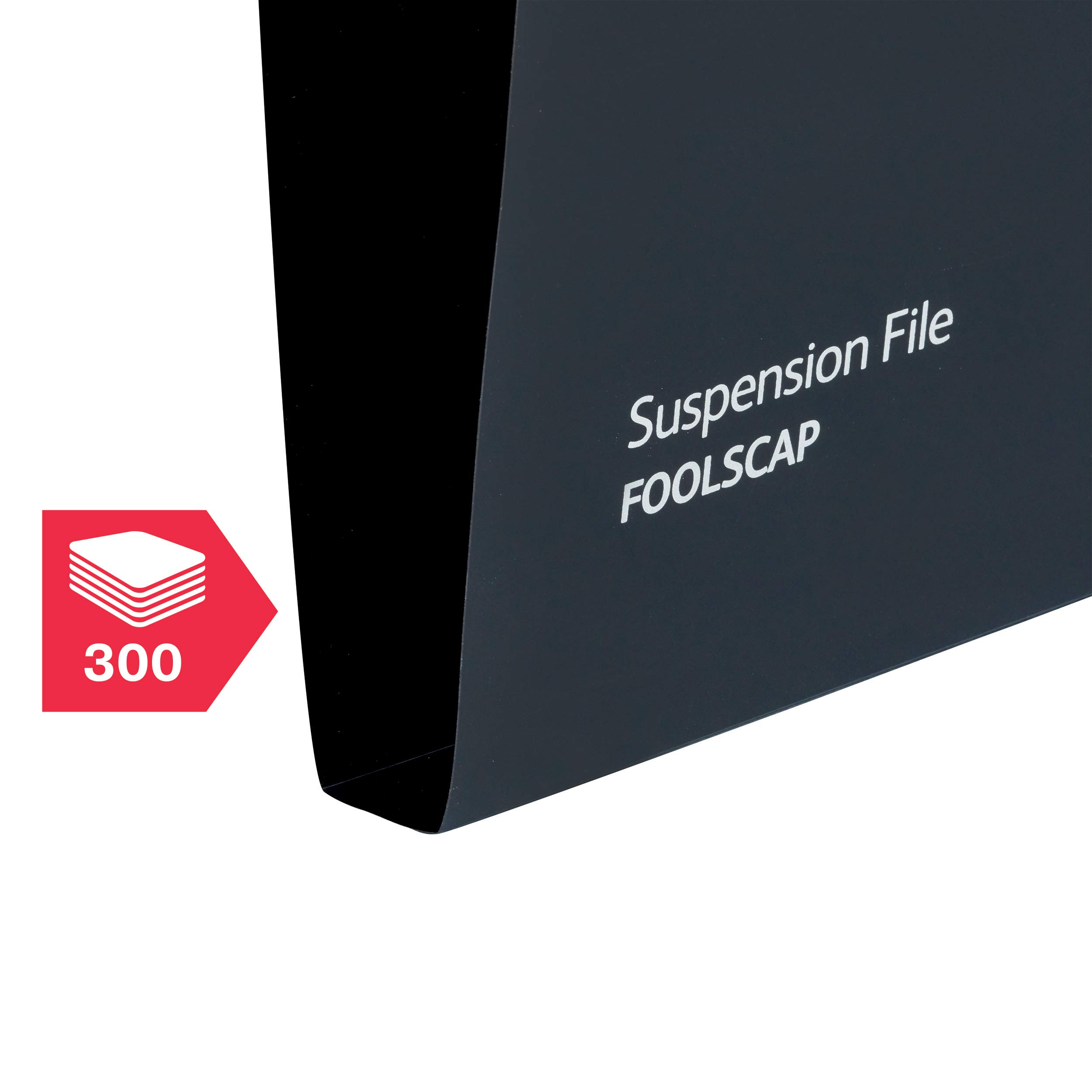 Rexel Lot de 25 dossiers suspendus ultra résistants avec onglets et inserts pour armoires de classement, base de 30 mm, polypropylène, noir, Crystalfile Extra, 300081