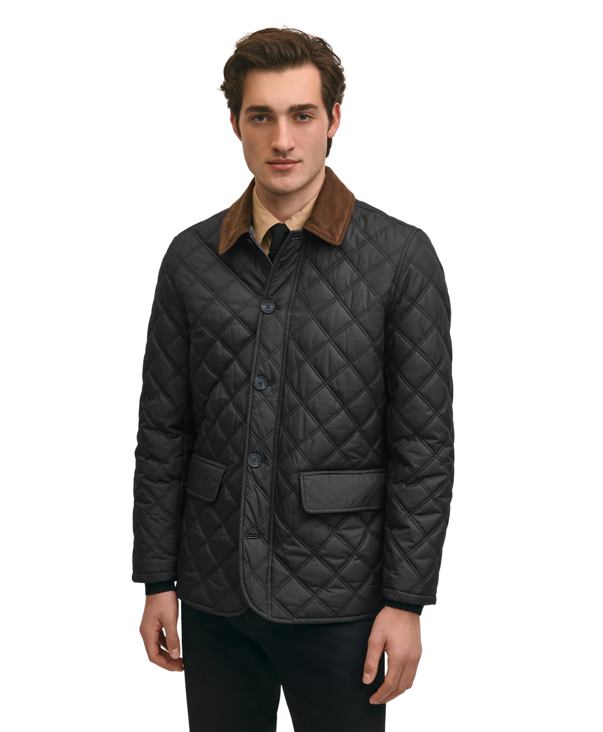 Brooks Brothers Men's Diamond Quilted Walking Coat