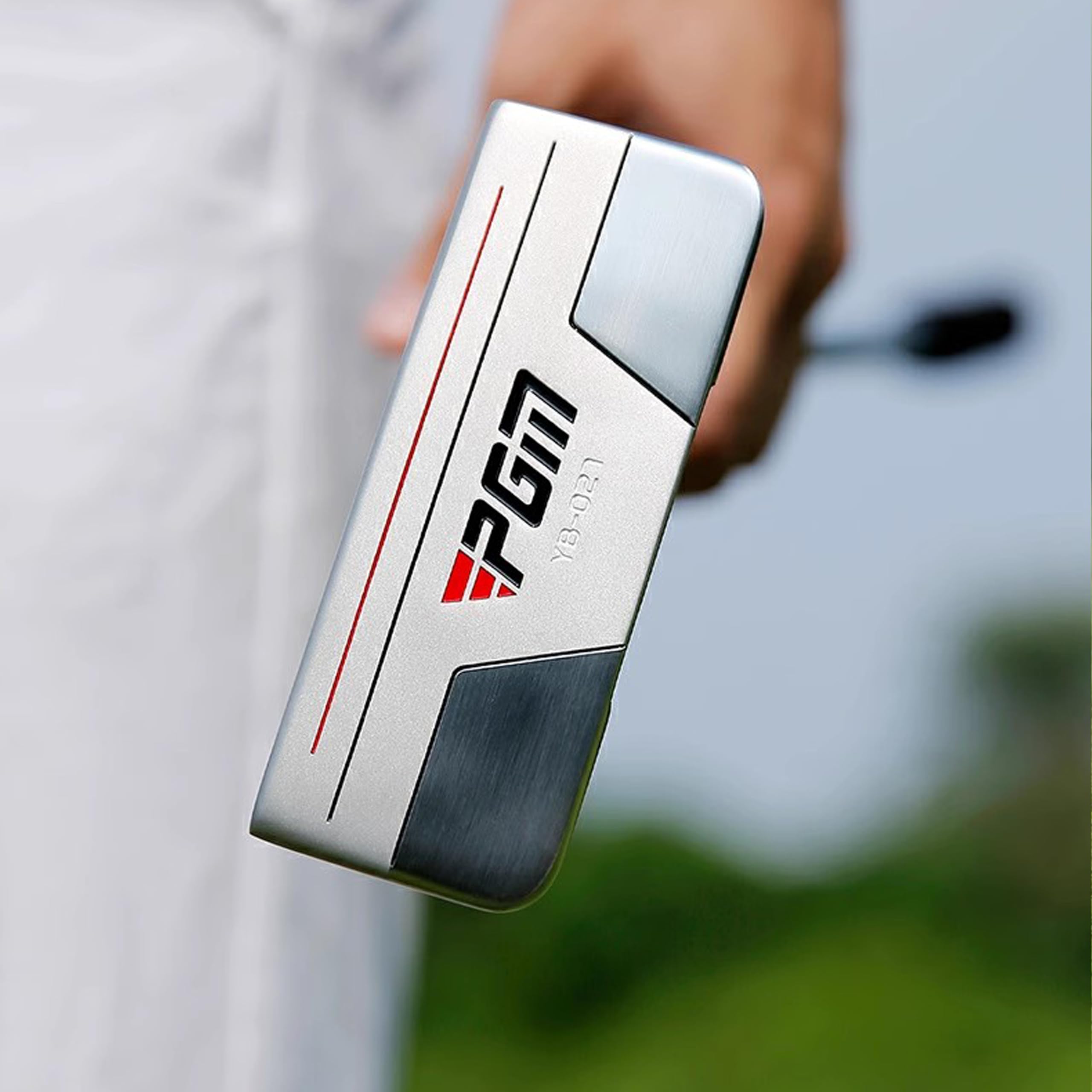 PGM Golf Putter, selbststehendes Design mit niedrigem Schwerpunkt & hohem MOI, hoher Fehlertoleranz Putter mit Ausrichtungshilfe für überlegene Kontrolle bei ungleichmäßigen Lügen, Rechtshänder für