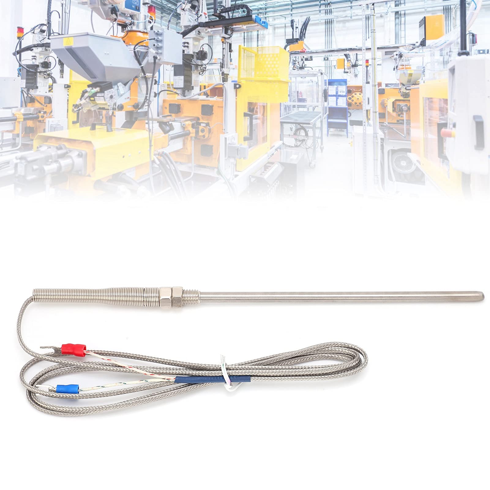 K Type 400C Degree Celsius 8mm Dia Probe Thermocouple Sensor 5 Meter