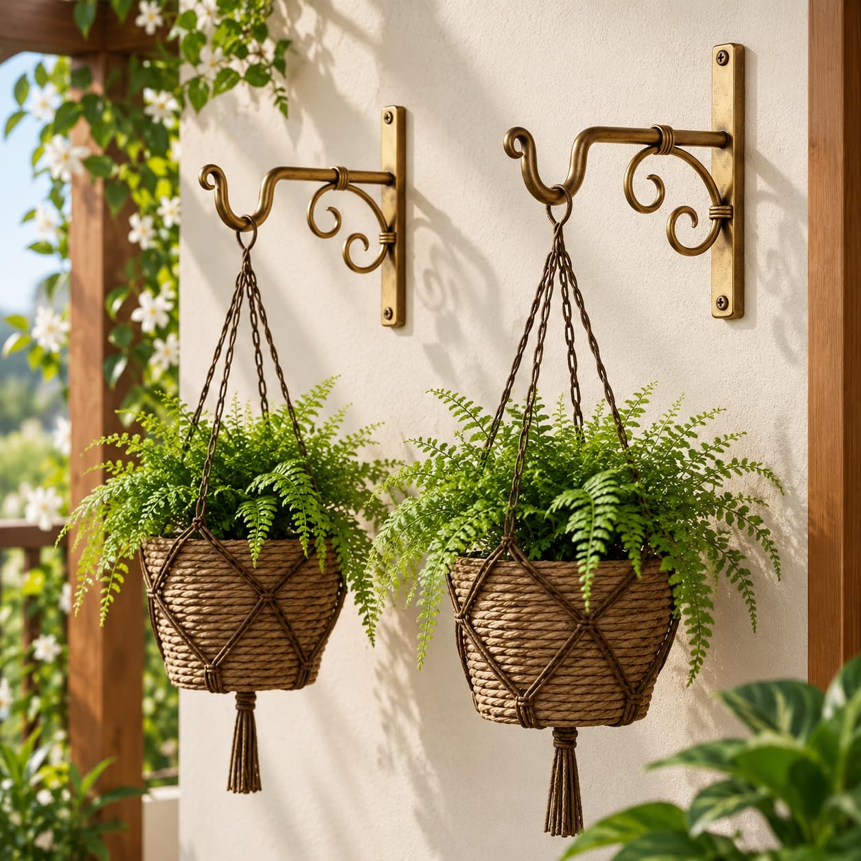 Antique Golden Plant Hangers - 2 Pack -4