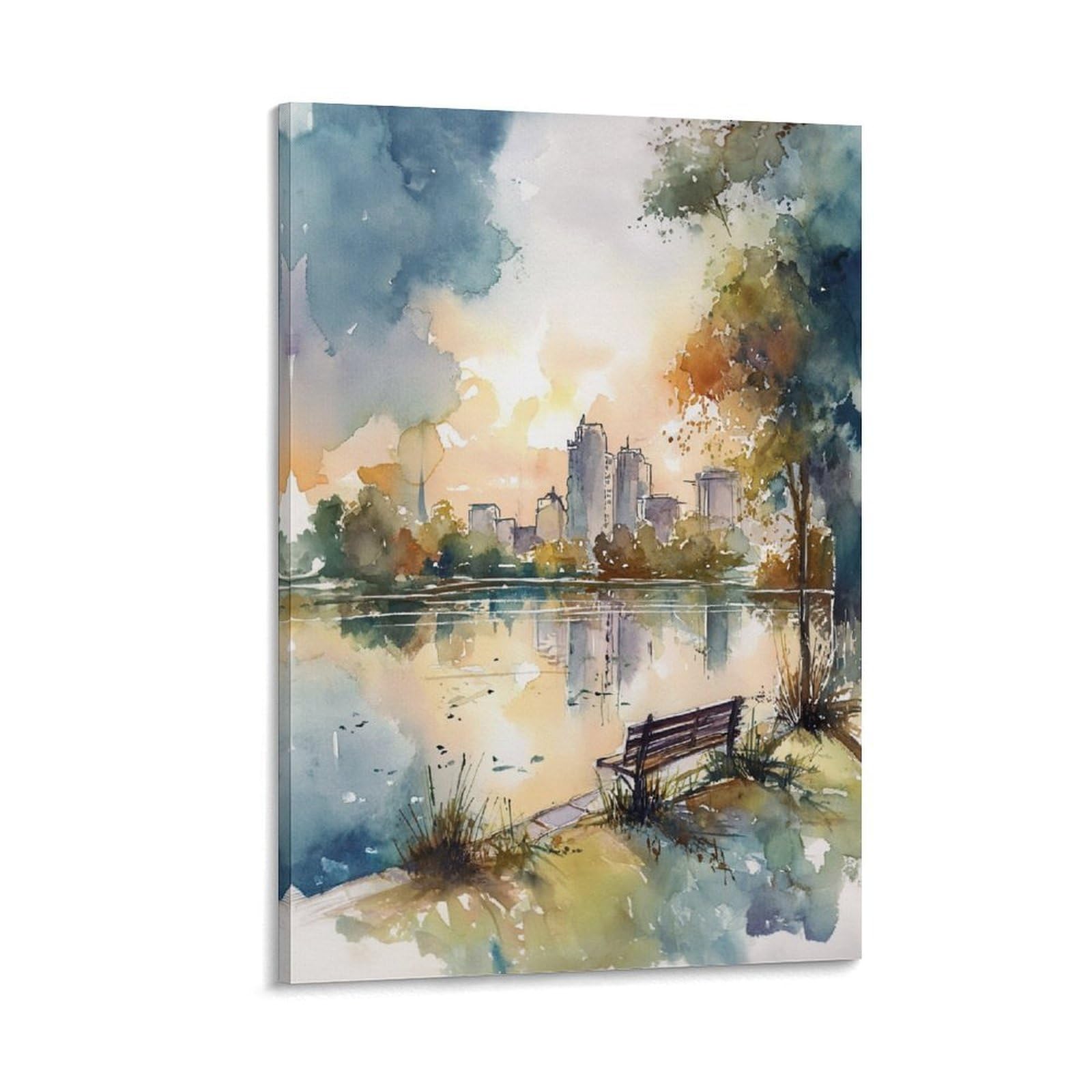 XWYMXZ Orlando Watercolor Florida 24x36inch(60x90cm) Vintage Travel Poster Watercolor Canvas Art
