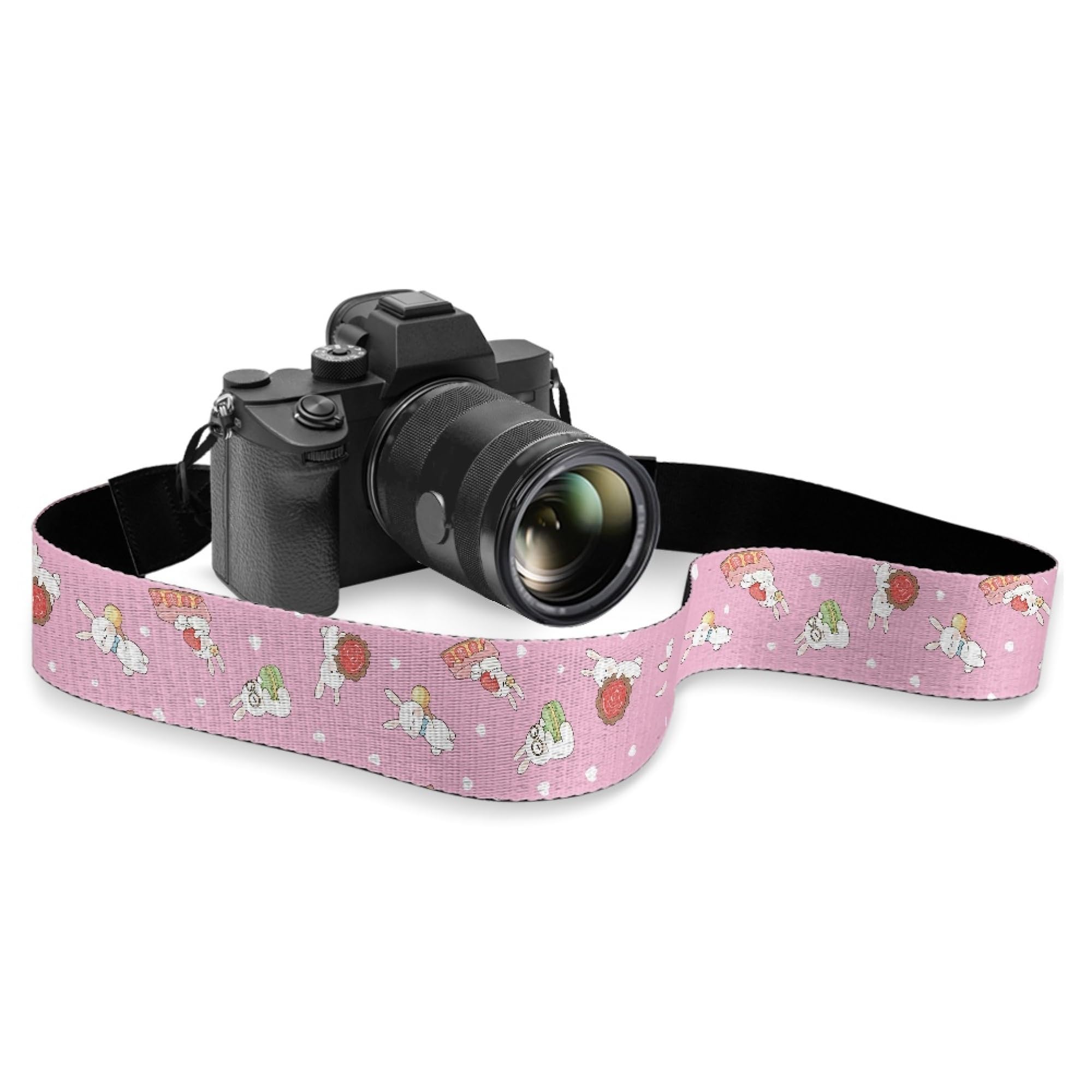Boatee Cute Rabbit Camera Strap Cross Body Camera Strap Camstrap - Hands-Free Strap For Cameras Camera Sling Strap for ALL DSLR/SLR Cameras Camera Hand Strap