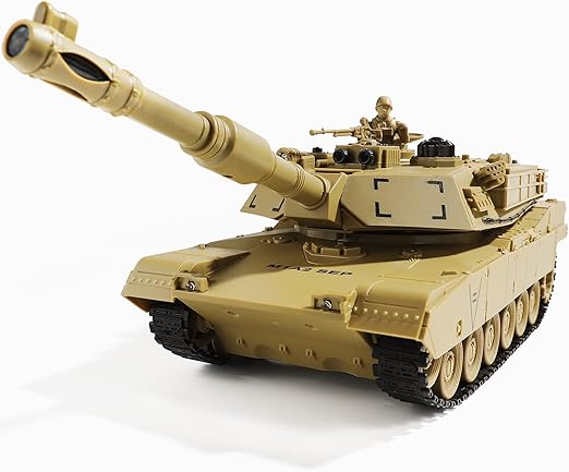 Remote Control Tank, US M1A2 Abrams RC Army Tank Toy, 2.4Ghz 9-Channel Military Vehicles with Rotating Turret and Sound, Best Army Toys for Boys Kids