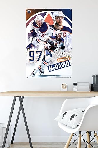 Miniatura 6 de NHL Edmonton Oilers - Póster de pared con pasadores de presión de Connor McDavid 22