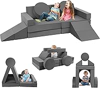 Vista 7 de Sofá para Niños Pequeños Modular - 18 piezas de sofás para niños para construir fortaleza, sofá de espuma convertible y cojín de juego creativo