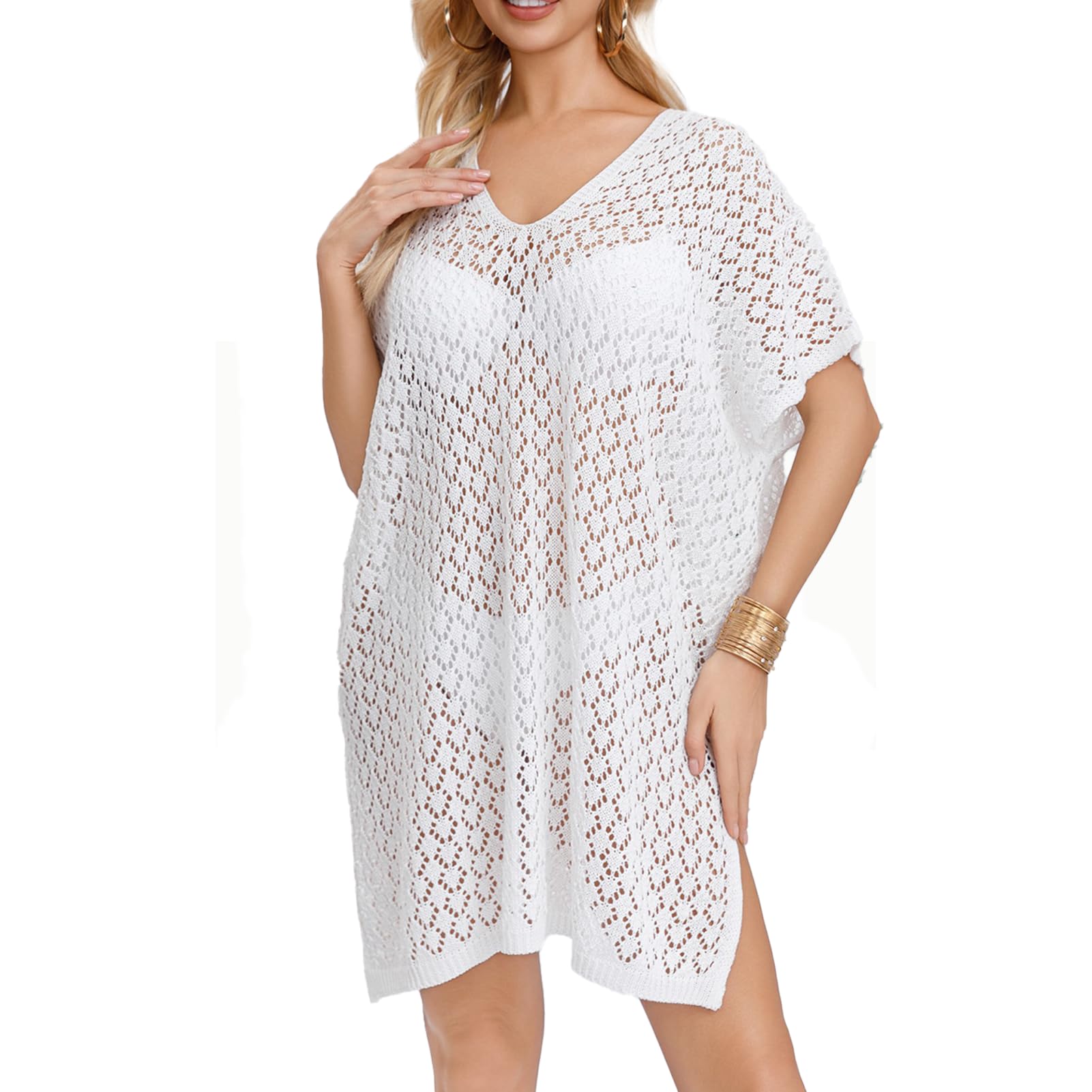 Alexis Leroy Bikini Cover Up Sexy Sukienka Plażowa Lato Casual Krótki Rękaw Sukienka Bikini