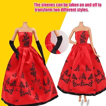 ZTWEDEN Doll Dress Set with Handmade Doll Clothes Wedding Party Dresses Gown Includes Gloves for 11.5 Inch Girl Doll(6 Styles)
