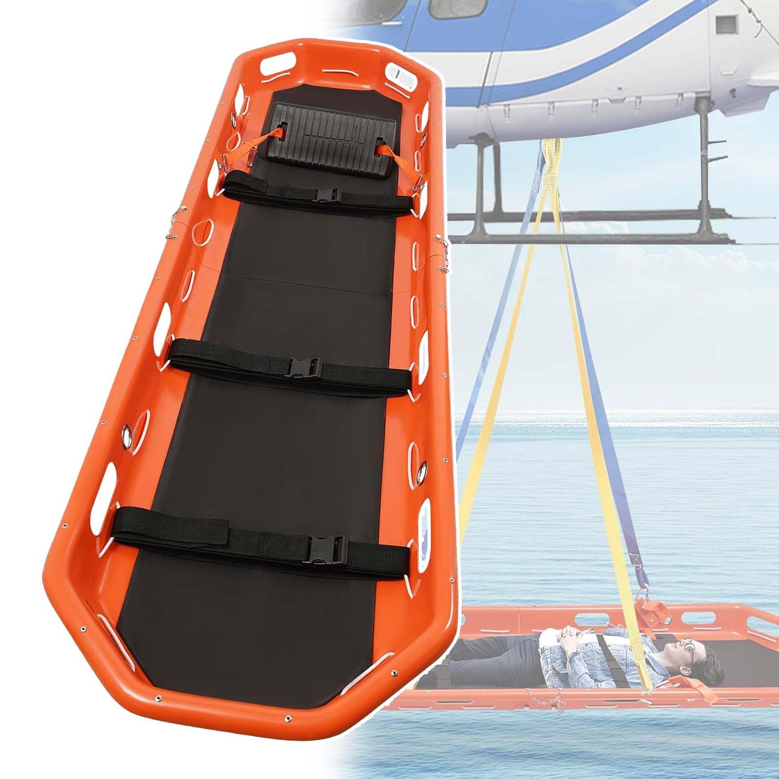 Kit di Barella di Primo Soccorso, Barella a Cesto con Imbracatura Speciale,Carico 350 kg, per Immobilizzazione e Trasporto di Traumatizzati