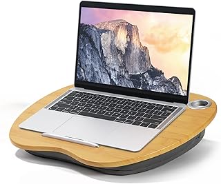 Lap Laptop Desk, VLOXO Lap Desk with Pillow Cushion Portable Lap Table Fits up to 14 Inch Laptop Table with Anti-Slip for Home Office Students Use as Computer Laptop Stand, Book Table Dark Grey