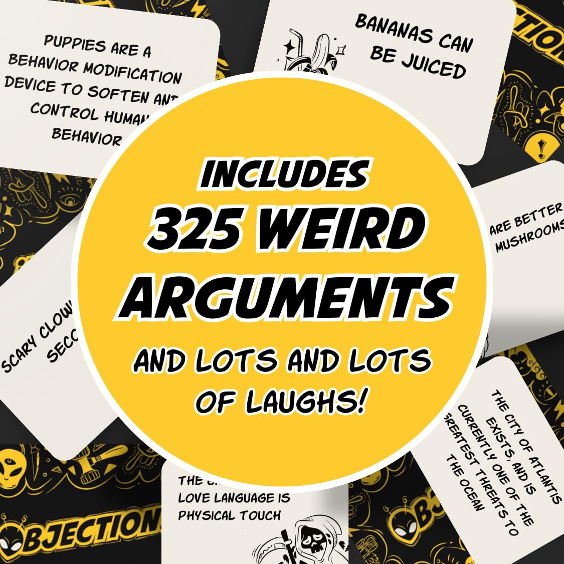Arguable Truths? Un juego de cartas de argumentos improbables y conspiraciones ridículas | Juego de fiesta de ritmo rápido de debates y temas divertidos | A partir de 12 años | 4-8 jugadores | 325