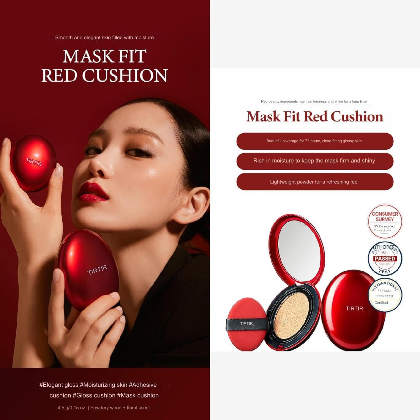 TIRTIR Mask Fit Mini Cushion [Tirutil] Mask Fit Mini Cushion, unità principale, 0,2 oz (4,5 g) ROSSO 21N