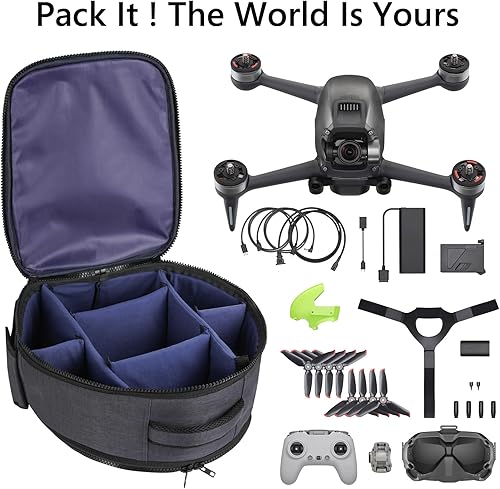 Miniatura 2 de GEEKRIA Mochila para drones compatible con DJI FPV Combo, Phantom 4, Phantom 2, Mavic 3 Pro, gafas V2, portátil, impermeable, a prueba de golpes,