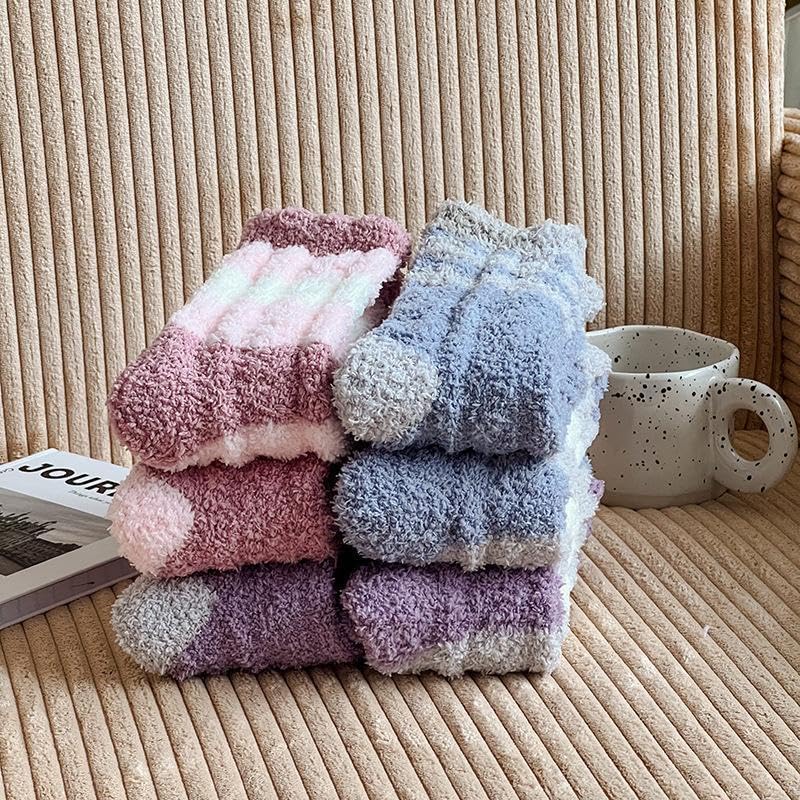 Image of Fuzzy Socks for Women & Girls, 6 Pairs Winter Warm Soft Cozy Socks for Indoor