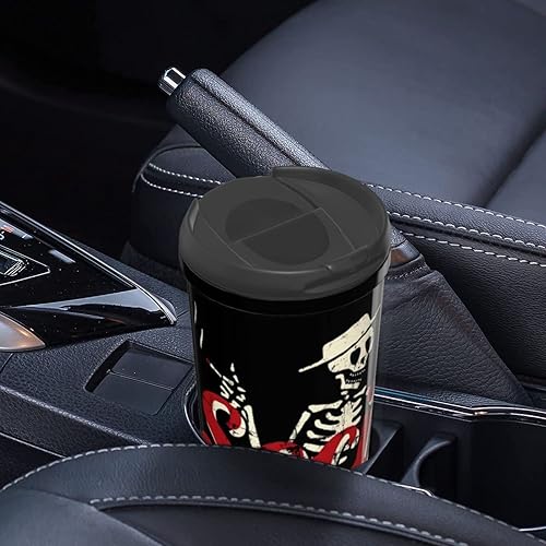 Miniatura 6 de Tazas de café con banda de distorsión de roca social de doble capa, vasos aislados de 12 onzas con tapas, botella de agua para bebidas frías y